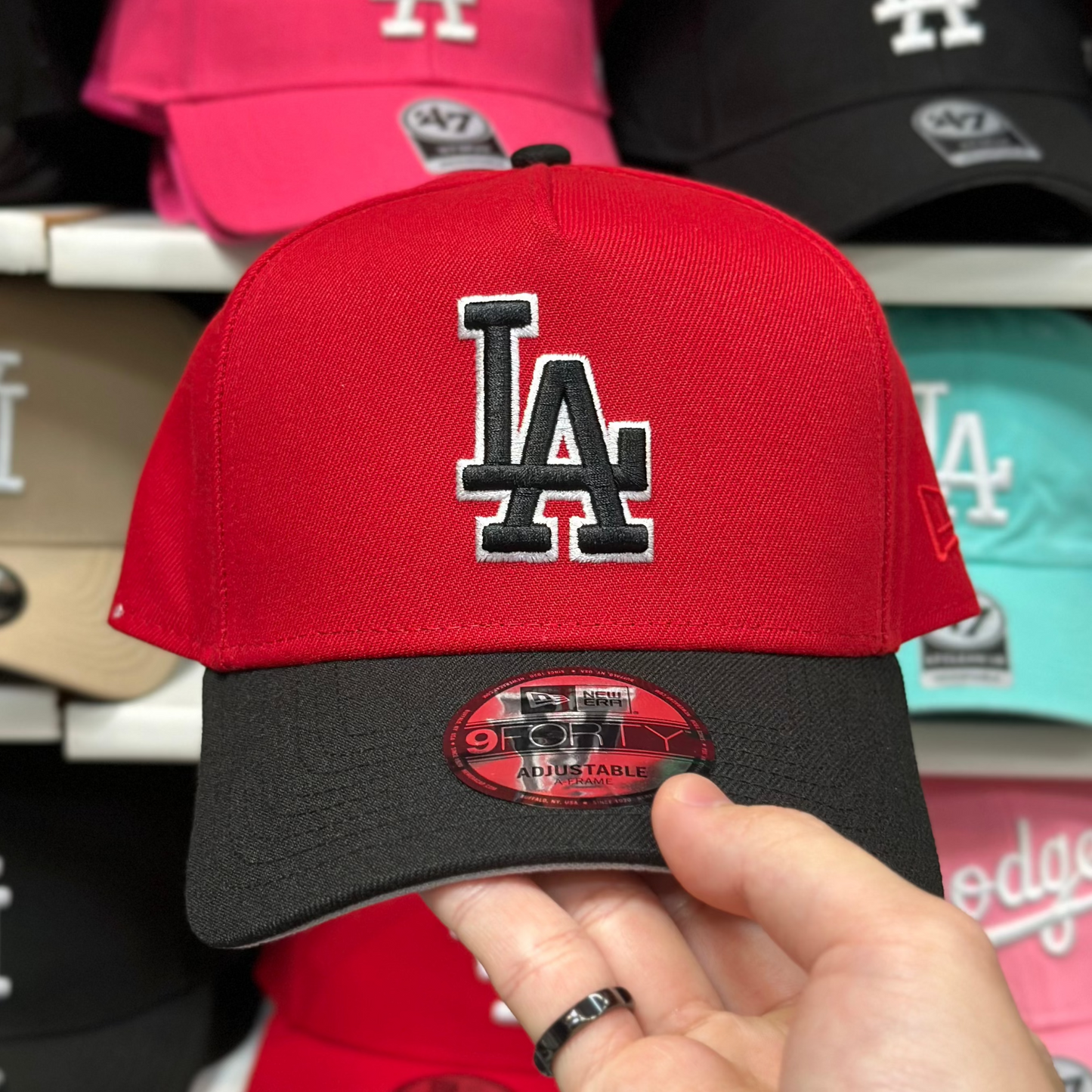LA Dodgers A-Frame Snapback | New Era 9FORTY | Red/Black