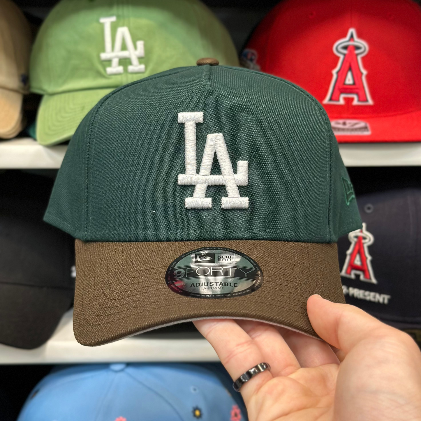 New Era Los Angeles Dodgers Two Tone A-Frame 9FORTY Snapback Green/Brown