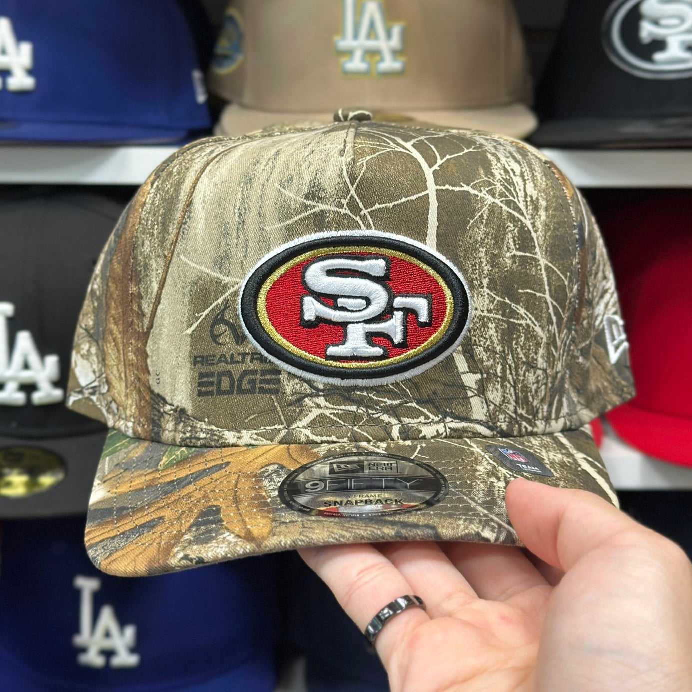 New Era San Francisco 49ers A-Frame 9FIFTY Snapback Real Tree Camouflage