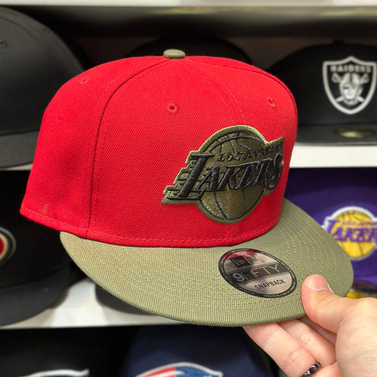 New Era Los Angeles Lakers Red/Olive 9FIFTY Snapback