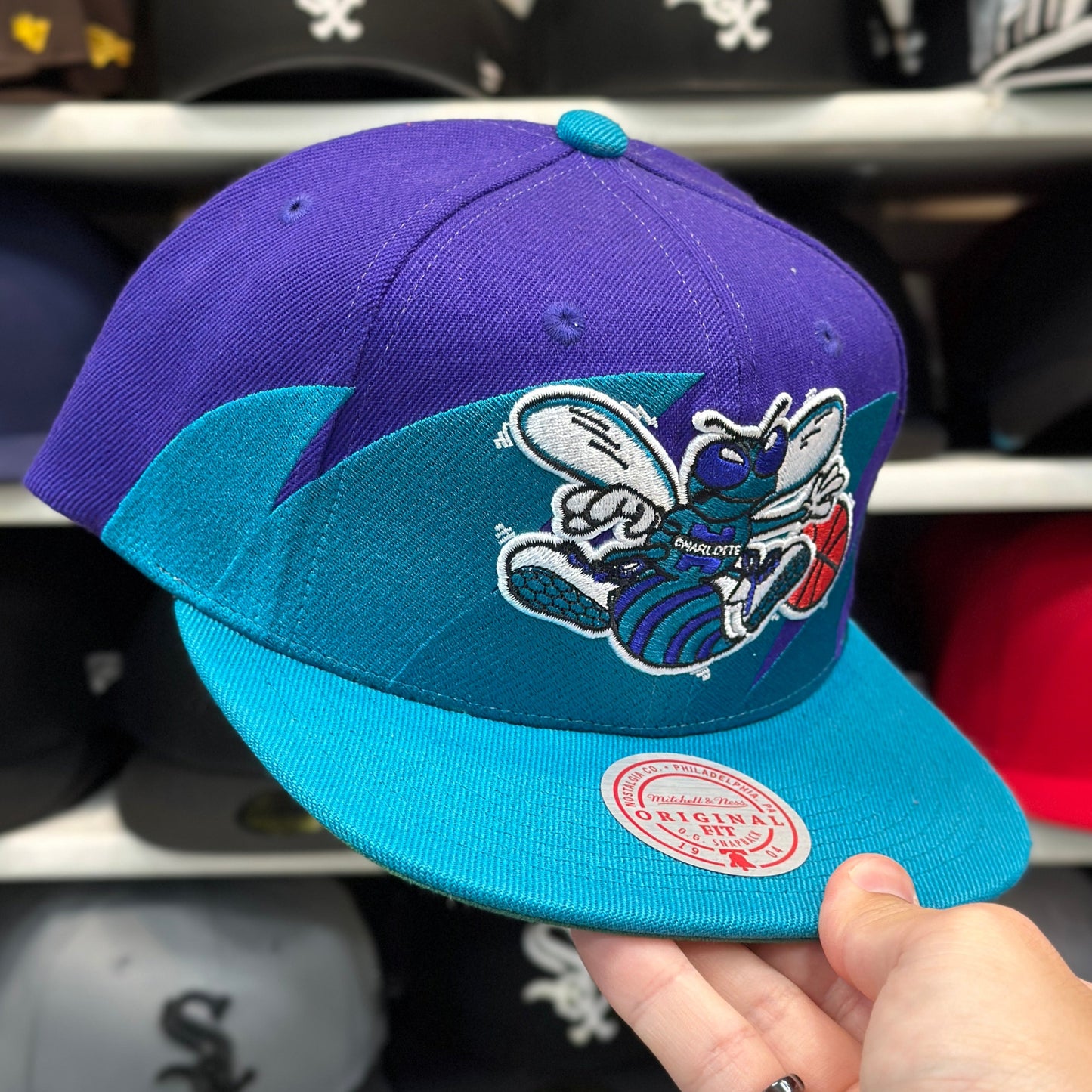Charlotte Hornets Teal/Purple Vintage Mitchell & Ness Snapback