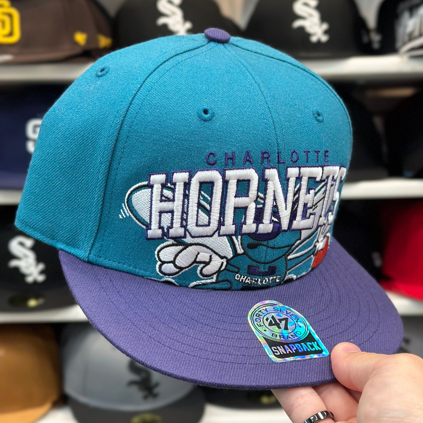 Charlotte Hornets Blue/Purple Vintage '47 Brand Snapback