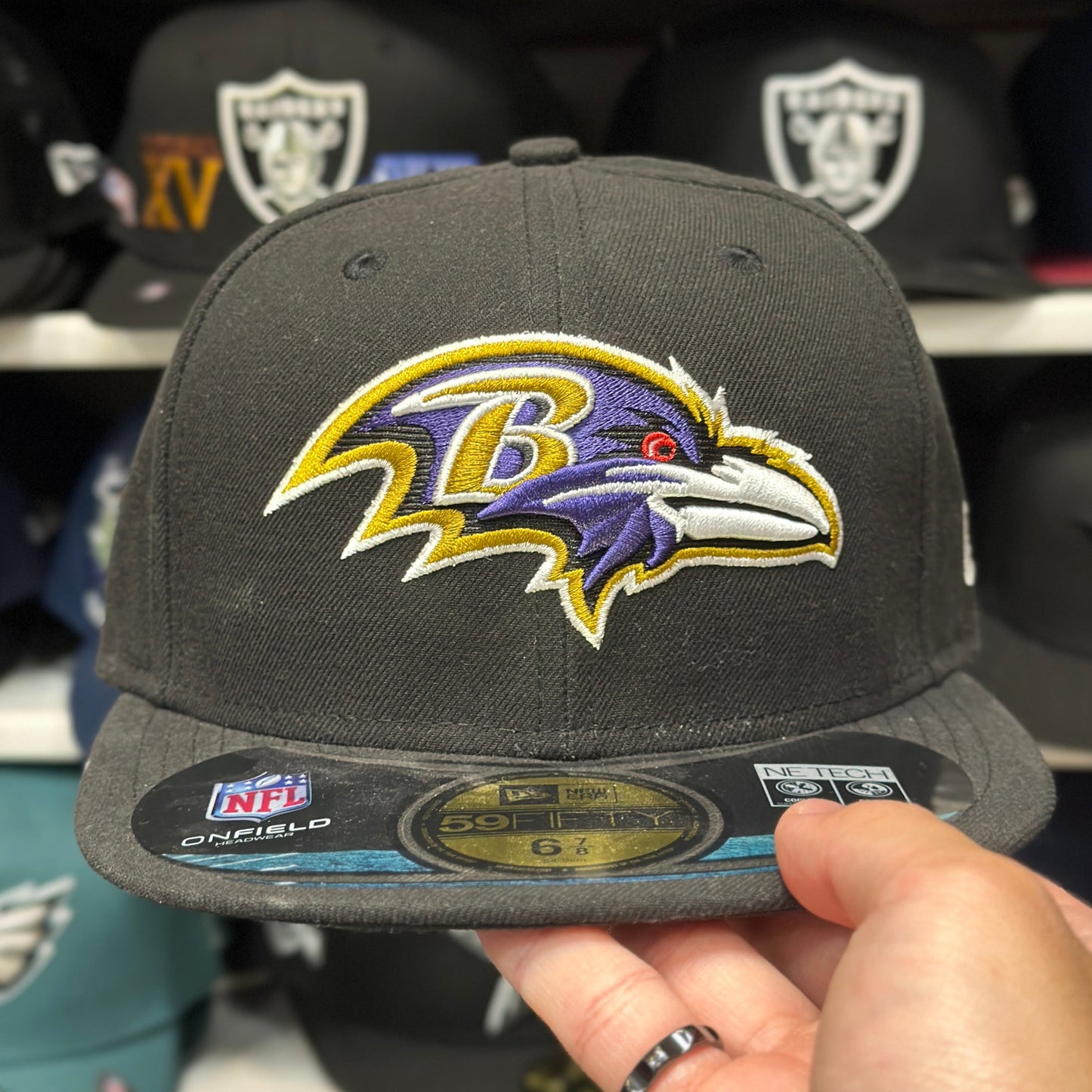 Baltimore Ravens NFL Vintage Fitted Hat | New Era 59FIFTY Sized Cap | Size 6 7/8