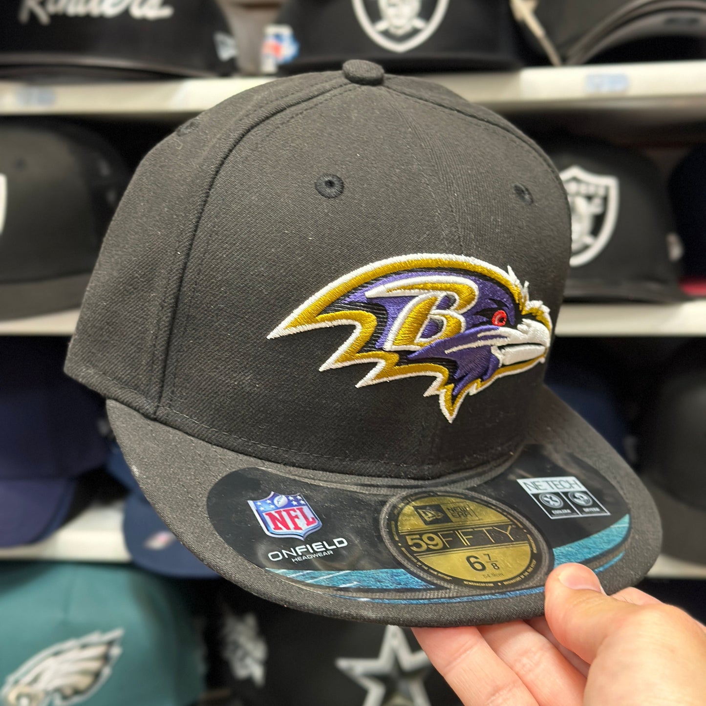 Baltimore Ravens NFL Vintage Fitted Hat | New Era 59FIFTY Sized Cap | Size 6 7/8