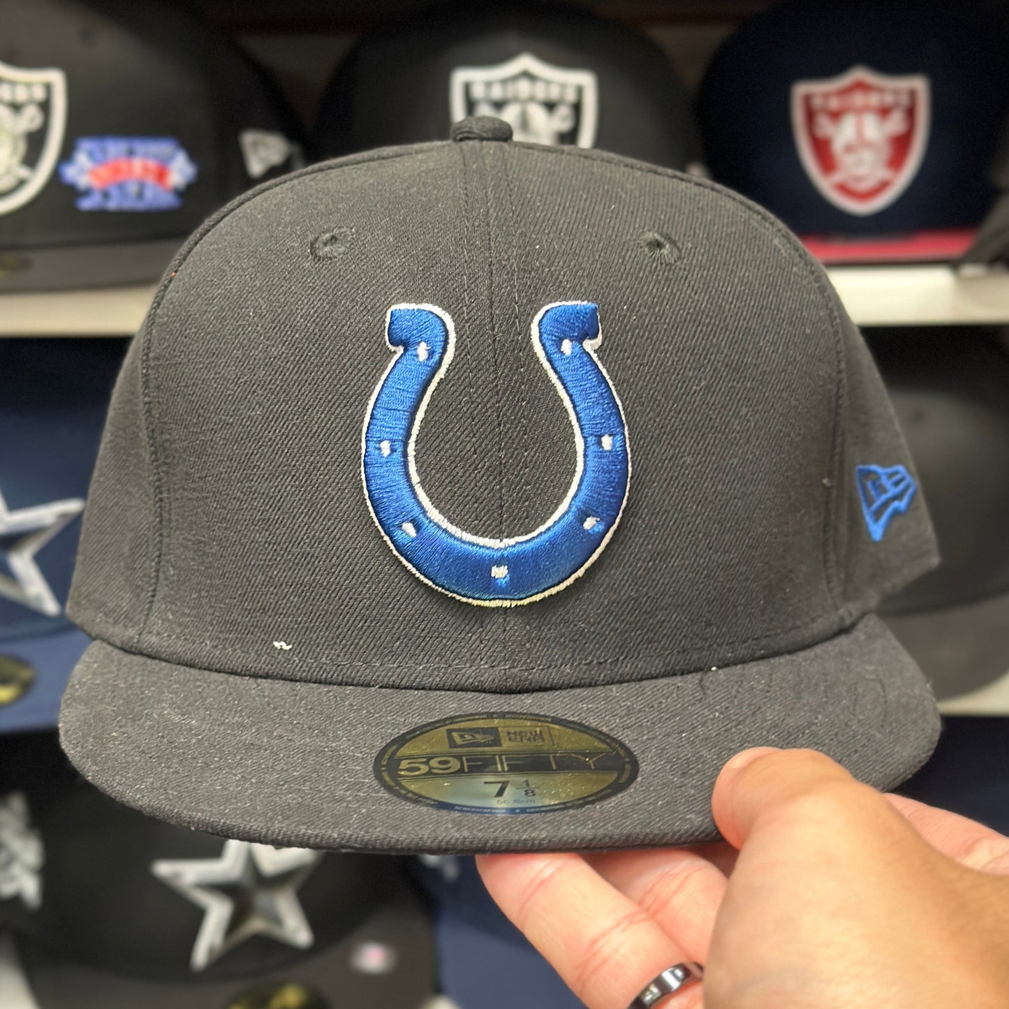 New Era Indianapolis Colt Black/Blue 59FIFTY Fitted Hat | Size 7 1/8