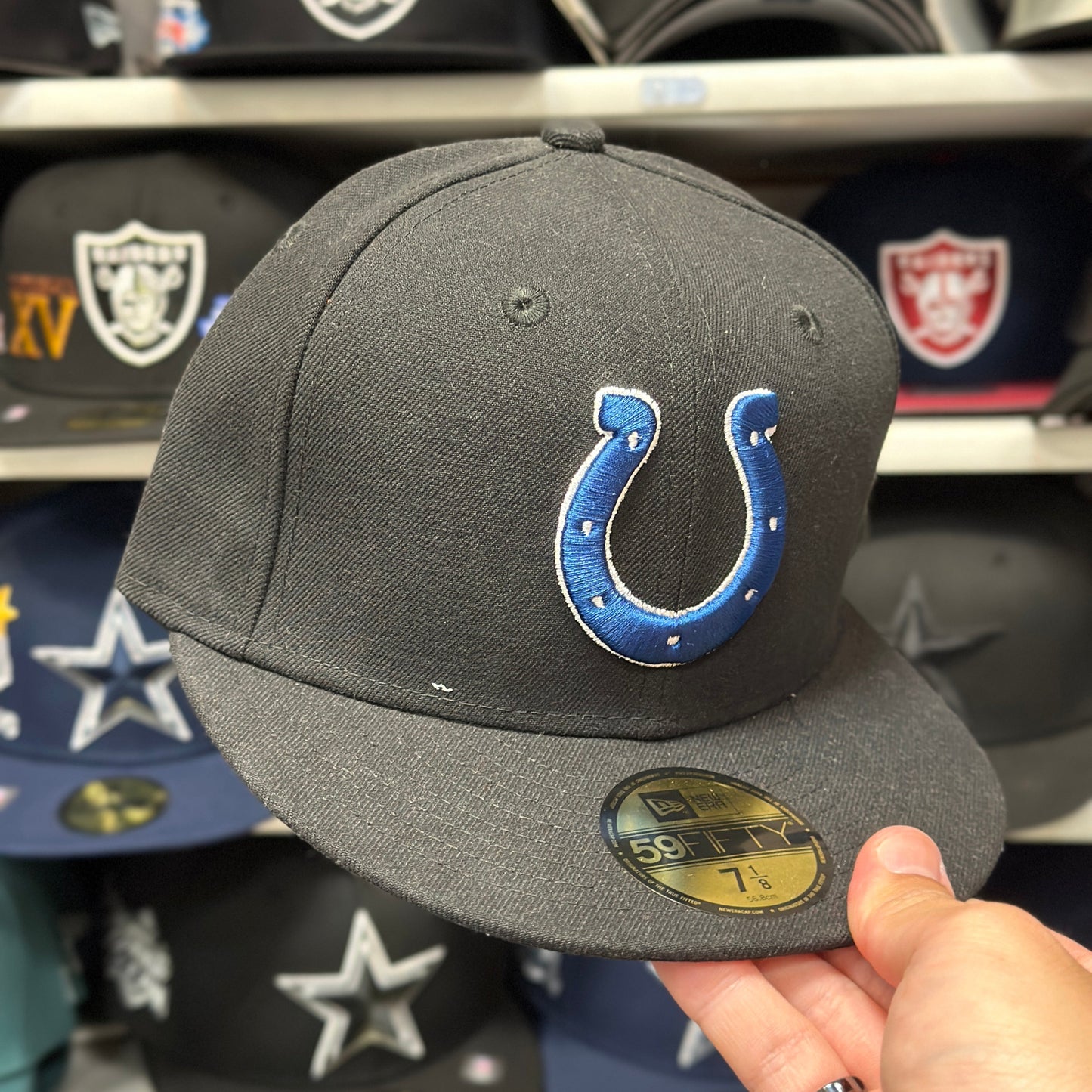 New Era 59FIFTY Indianapolis Colt NFL Vintage Fitted Hat Sized Cap Size 7 1/8