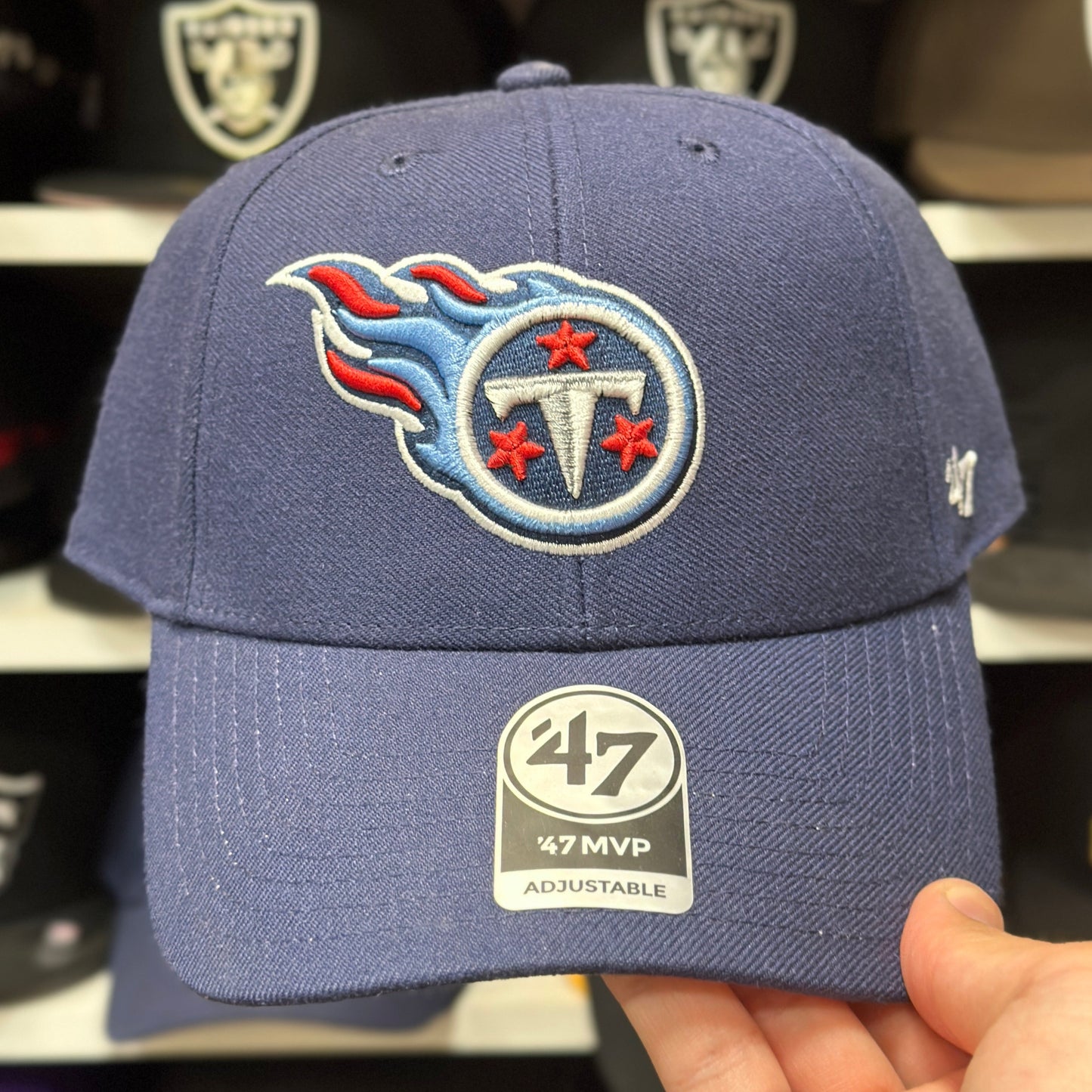 Tennessee Titans NFL Ball Cap | '47 Brand MVP Adjustable Curve Cap | Navy
