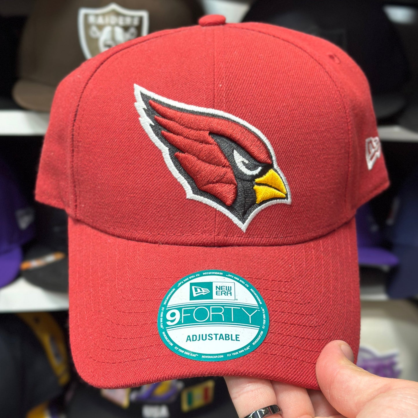 Arizona Cardinals NFL Ball Cap | New Era 9FORTY Adjustable Velcro Strap | Red