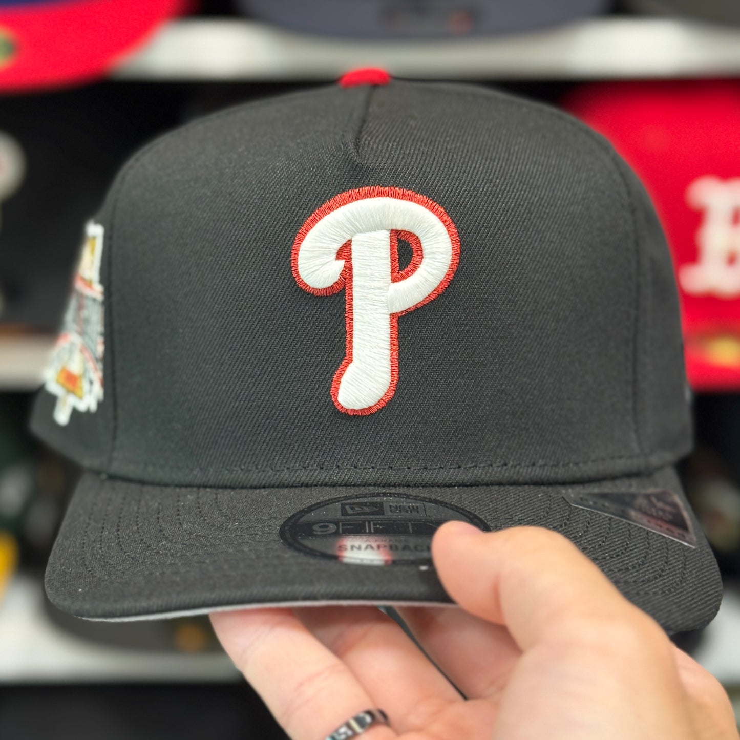 New Era Philadelphia Phillies 'All Star Game' A-Frame Black/Red Chrome 9FIFTY Snapback | Glow in the Dark