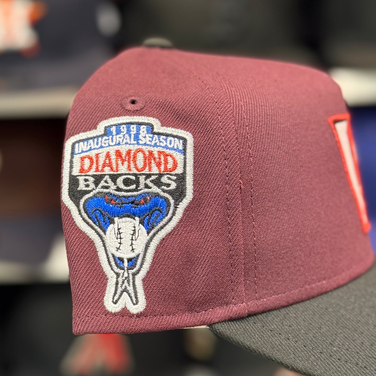 New Era Arizona Diamondbacks Upside Down Logo '1998 Inaugural Season' A-Frame Ruby/Black 9FORTY Snapback