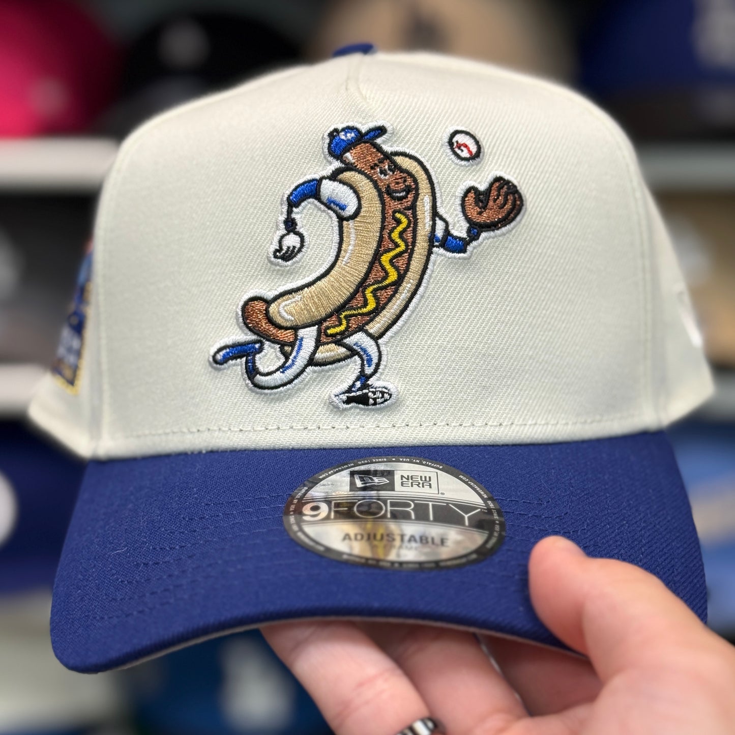 New Era Los Angeles Dodgers '60th Anniversary Hot Dog' A-Frame Creme/Blue 9FORTY Snapback