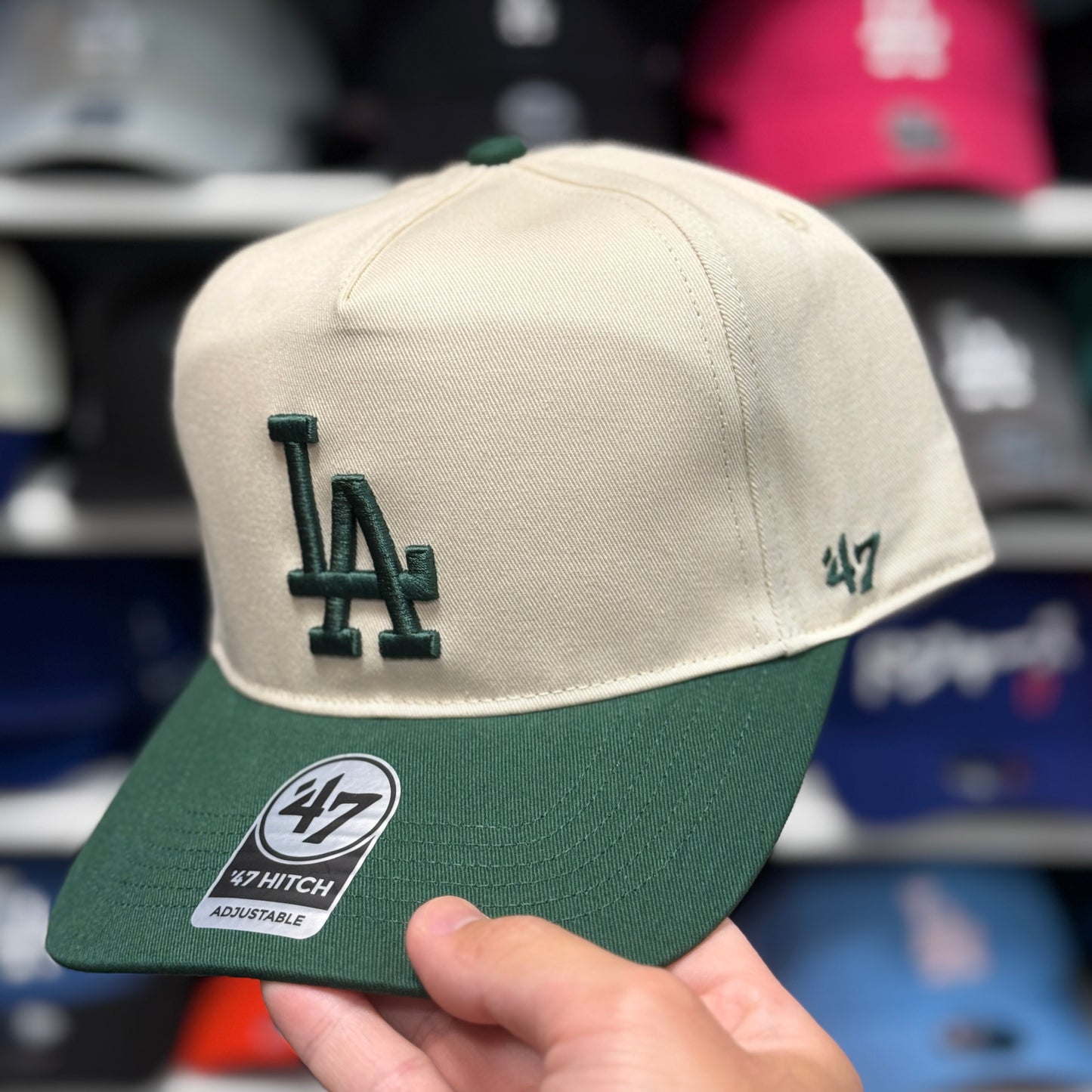 Los Angeles Dodgers A-Frame '47 Brand Snapback Creme/Green