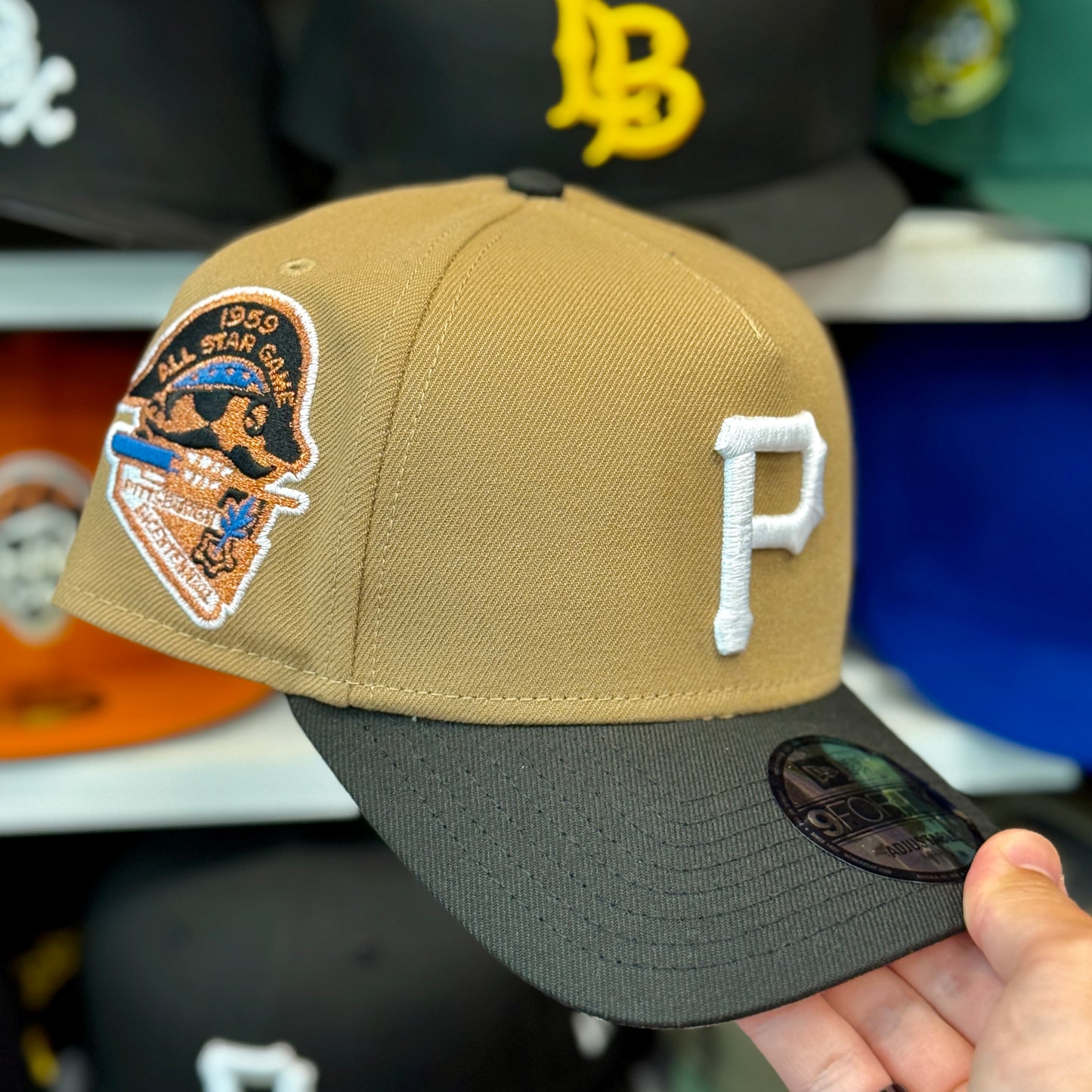 New Era Pittsburgh Pirates 'All Star Game' A-Frame 9FORTY Snapback Tan/Black