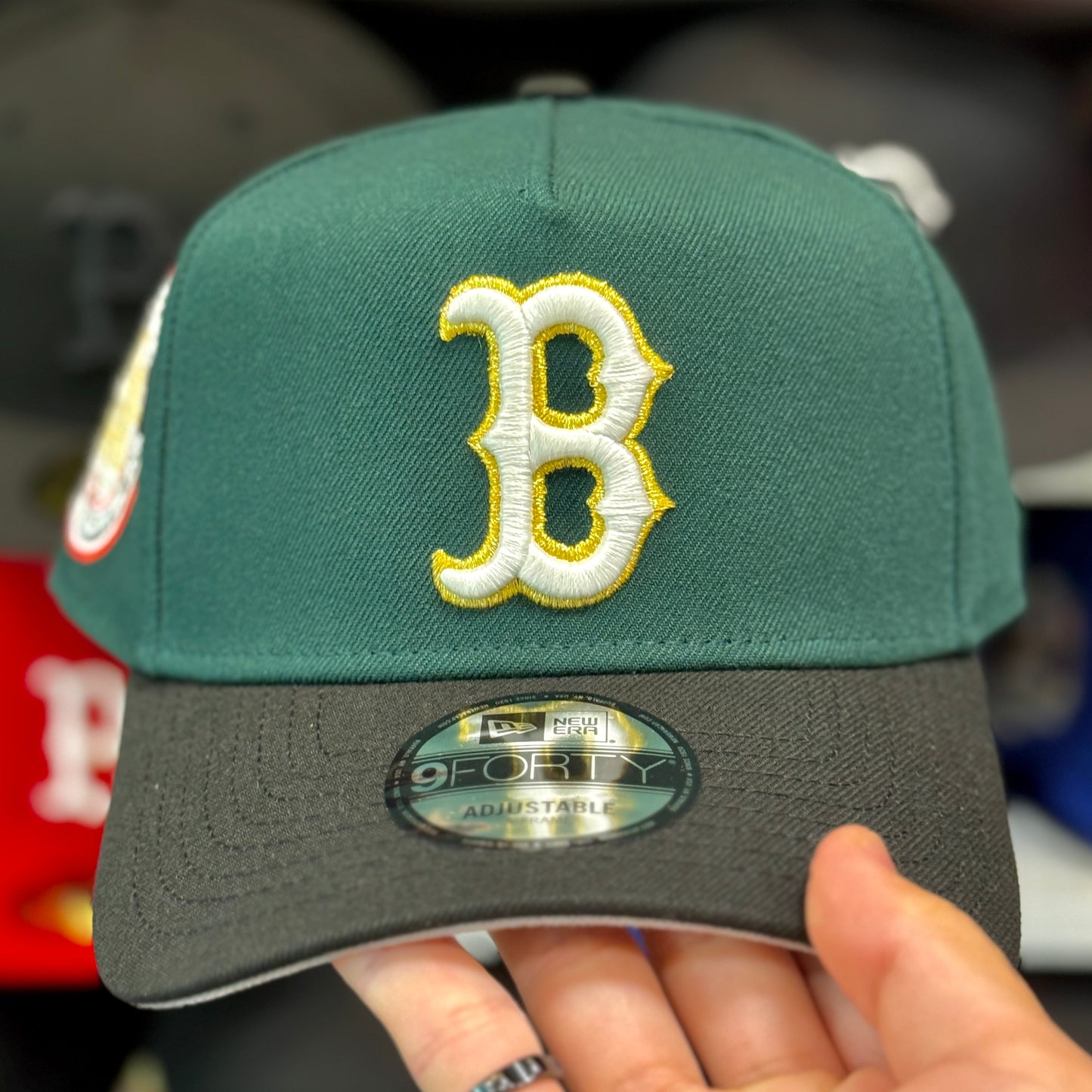 New Era Boston Red Sox 'Fenway Park' A-Frame 9FORTY Snapback Forest Green