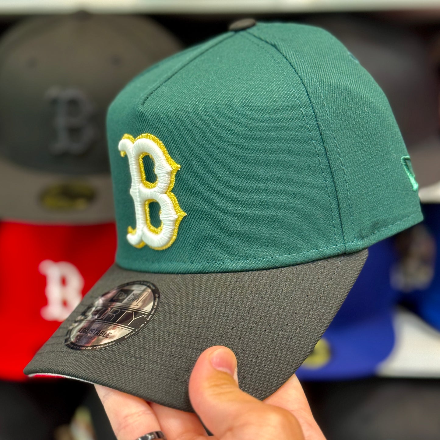 New Era Boston Red Sox 'Fenway Park' A-Frame 9FORTY Snapback Forest Green