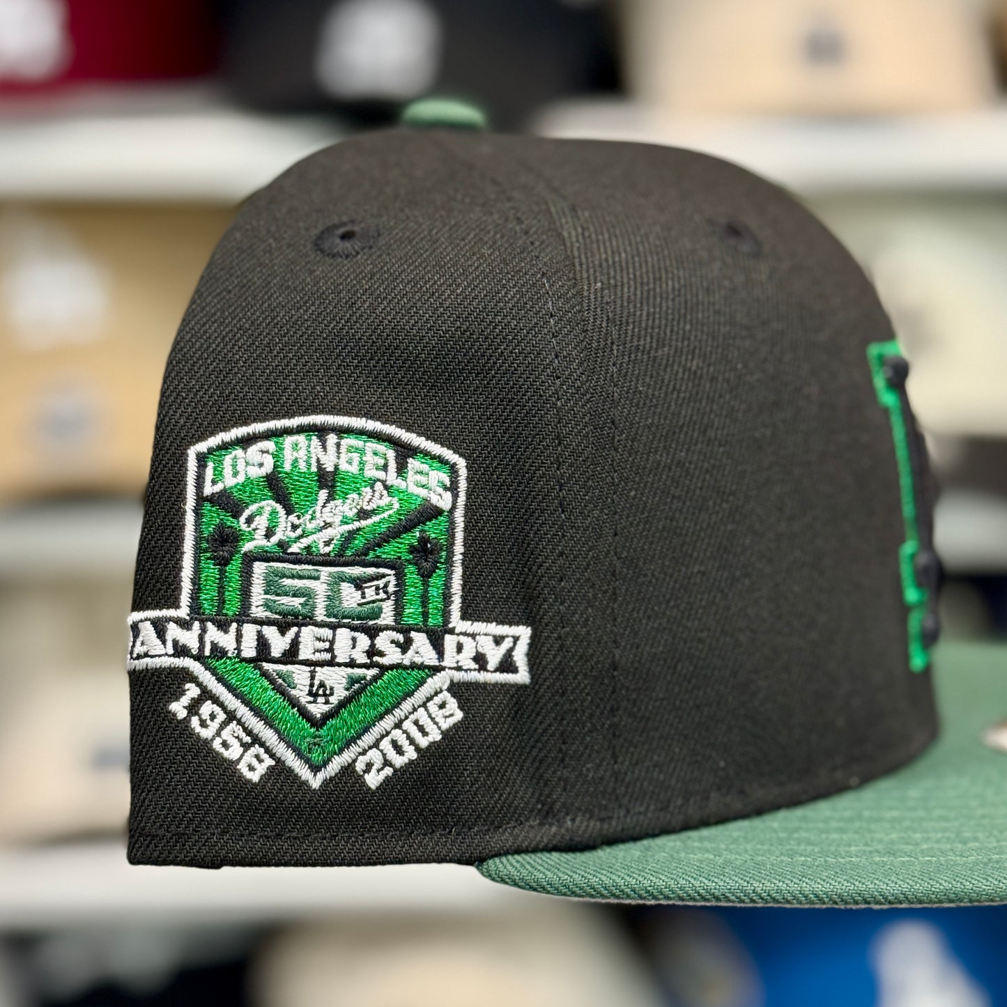 New Era Los Angeles Dodgers Two Tone '50th Anniversary' 9FIFTY Snapback Black/Green