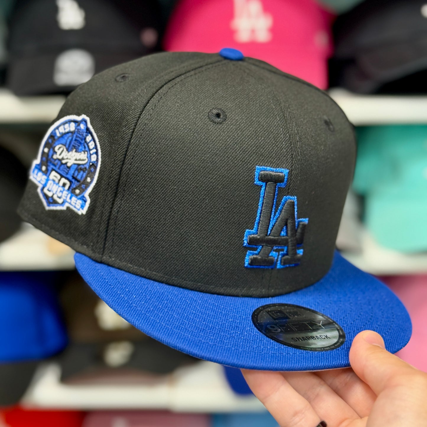 New Era Los Angeles Dodgers Two Tone '60th Anniversary' 9FIFTY Snapback Black/Blue