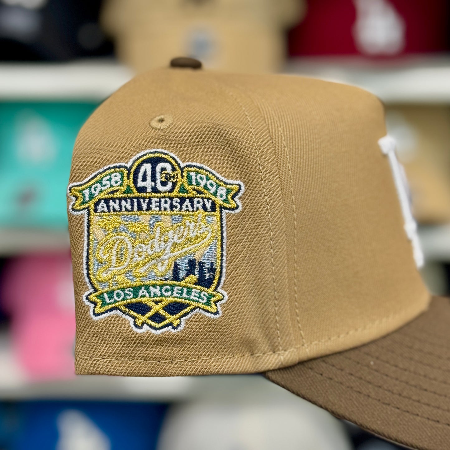 New Era Los Angeles Dodgers '40th Anniversary' A-Frame 9FORTY Snapback Tan/Brown