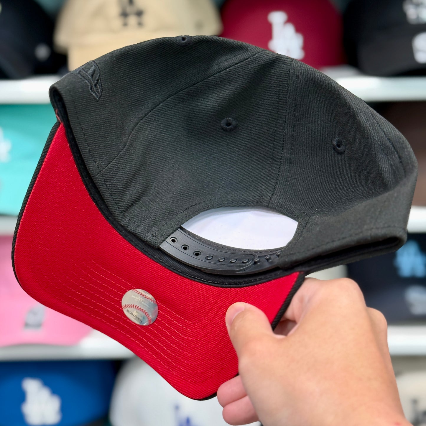 New Era Los Angeles Dodgers 'World Series' A-Frame 9FORTY Snapback Red Under-brim