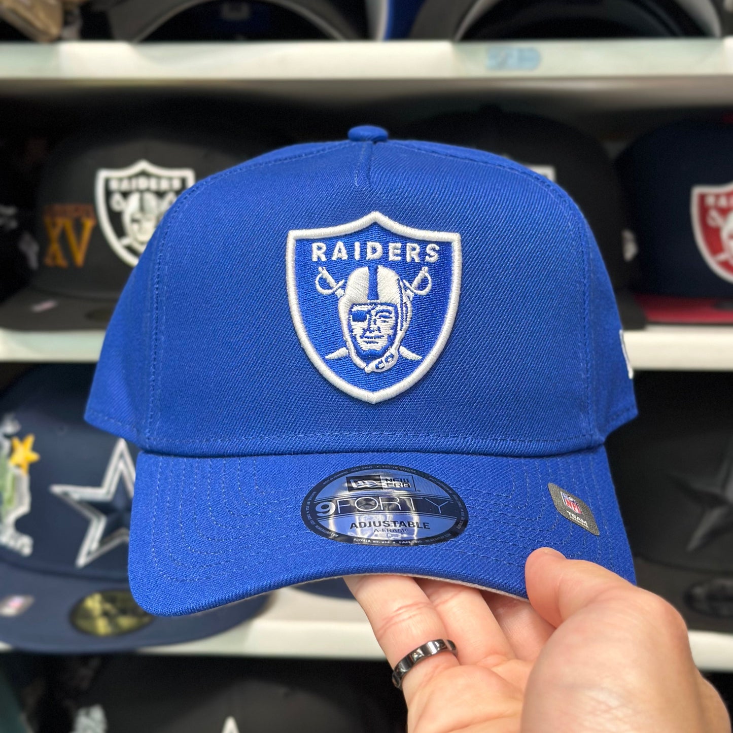 New Era Las Vegas Raiders A-Frame 9FORTY Snapback Royal Blue