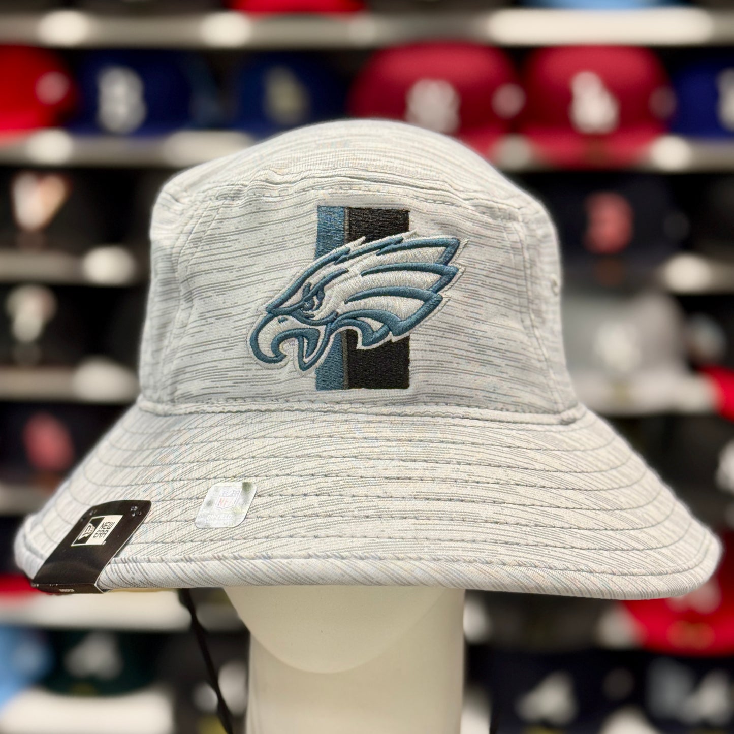 New Era Philadelphia Eagles Bucket Hat | Silver / Green Under Brim