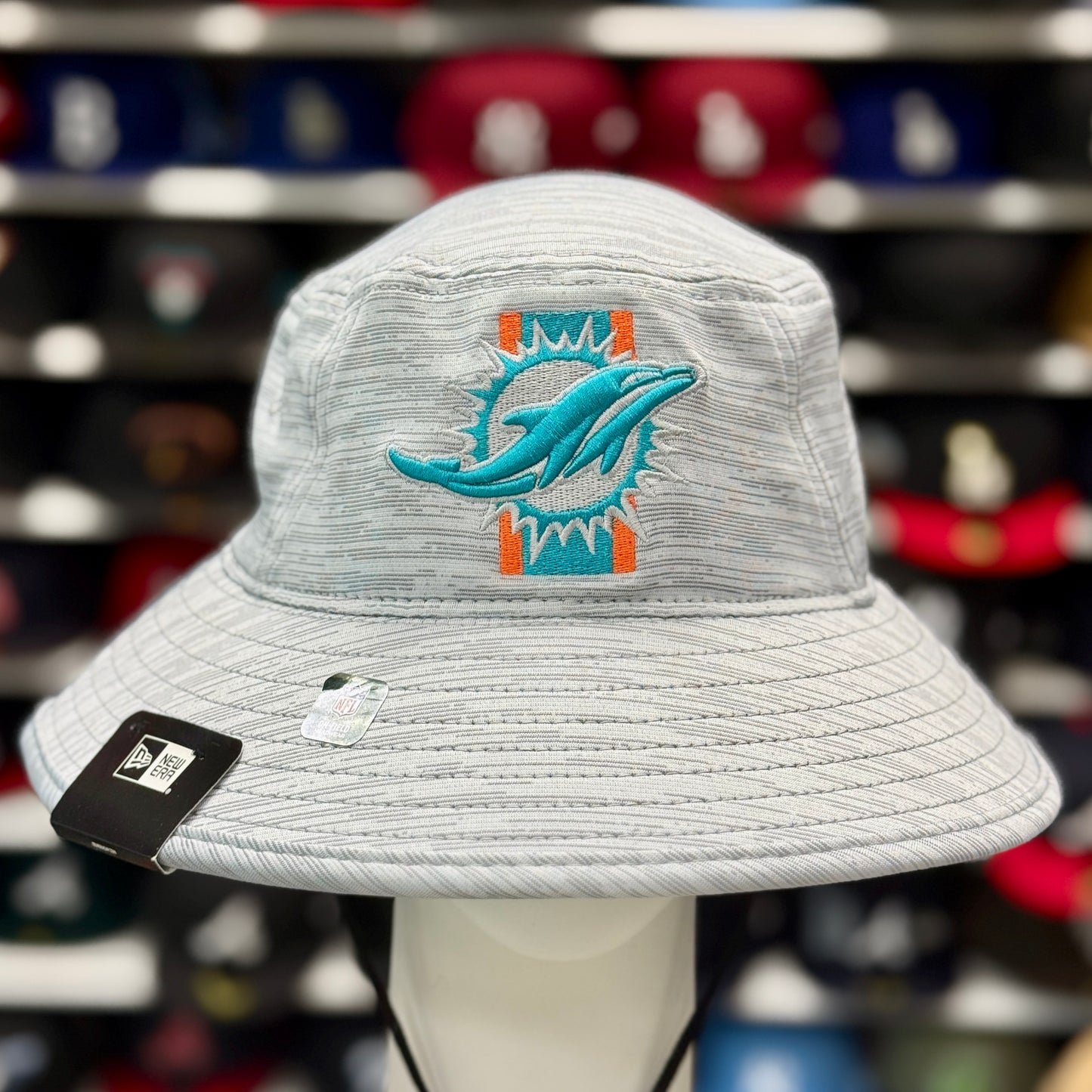 New Era New Miami Dolphins Bucket Hat | Silver / Teal Under Brim