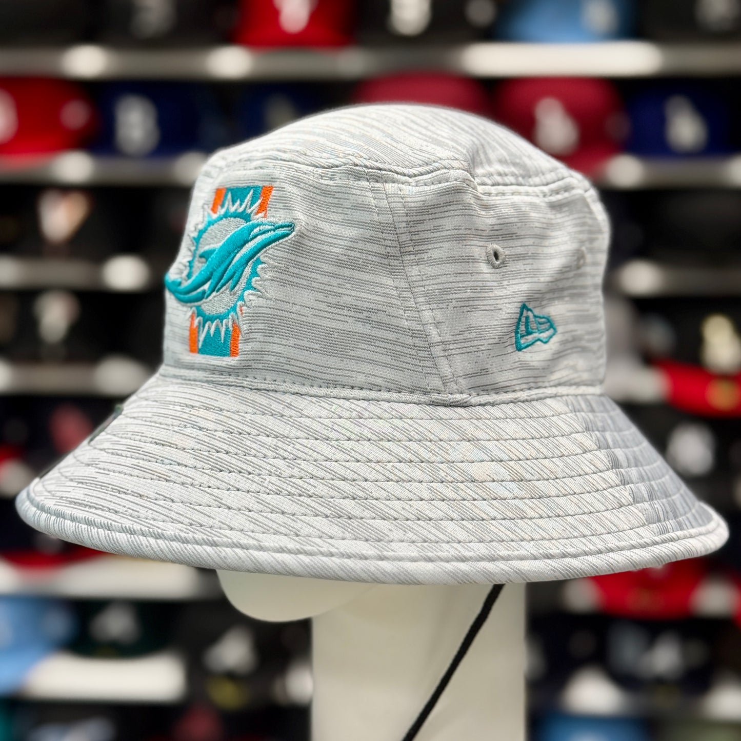New Era New Miami Dolphins Bucket Hat | Silver / Teal Under Brim