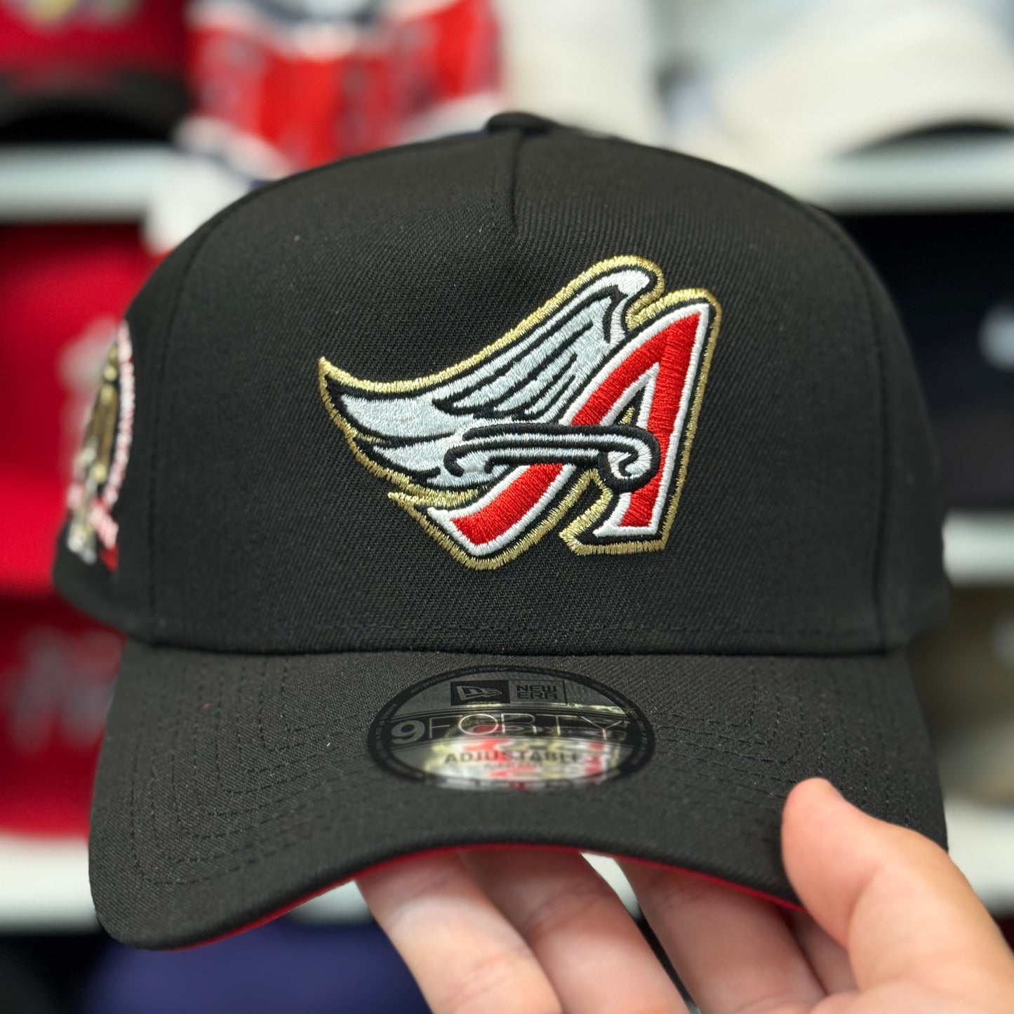 New Era Anaheim Angels '50th Anniversary' A-Frame 9FORTY Snapback Red Under-Brim