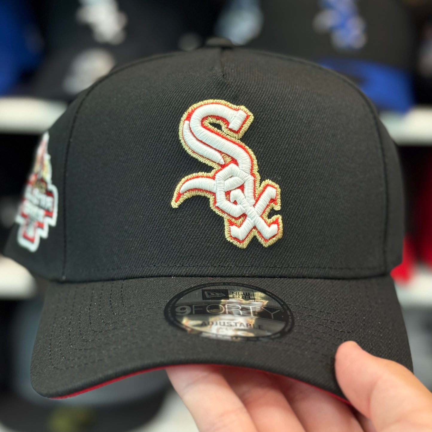 New Era Chicago White Sox '2003 All Star Game' Gold A-Frame 9FORTY Snapback Black/Red Under Brim