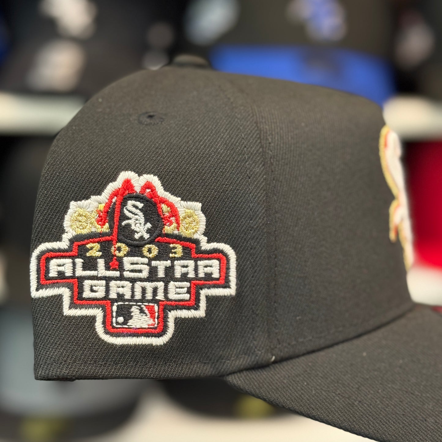 New Era Chicago White Sox '2003 All Star Game' Gold A-Frame 9FORTY Snapback Black/Red Under Brim