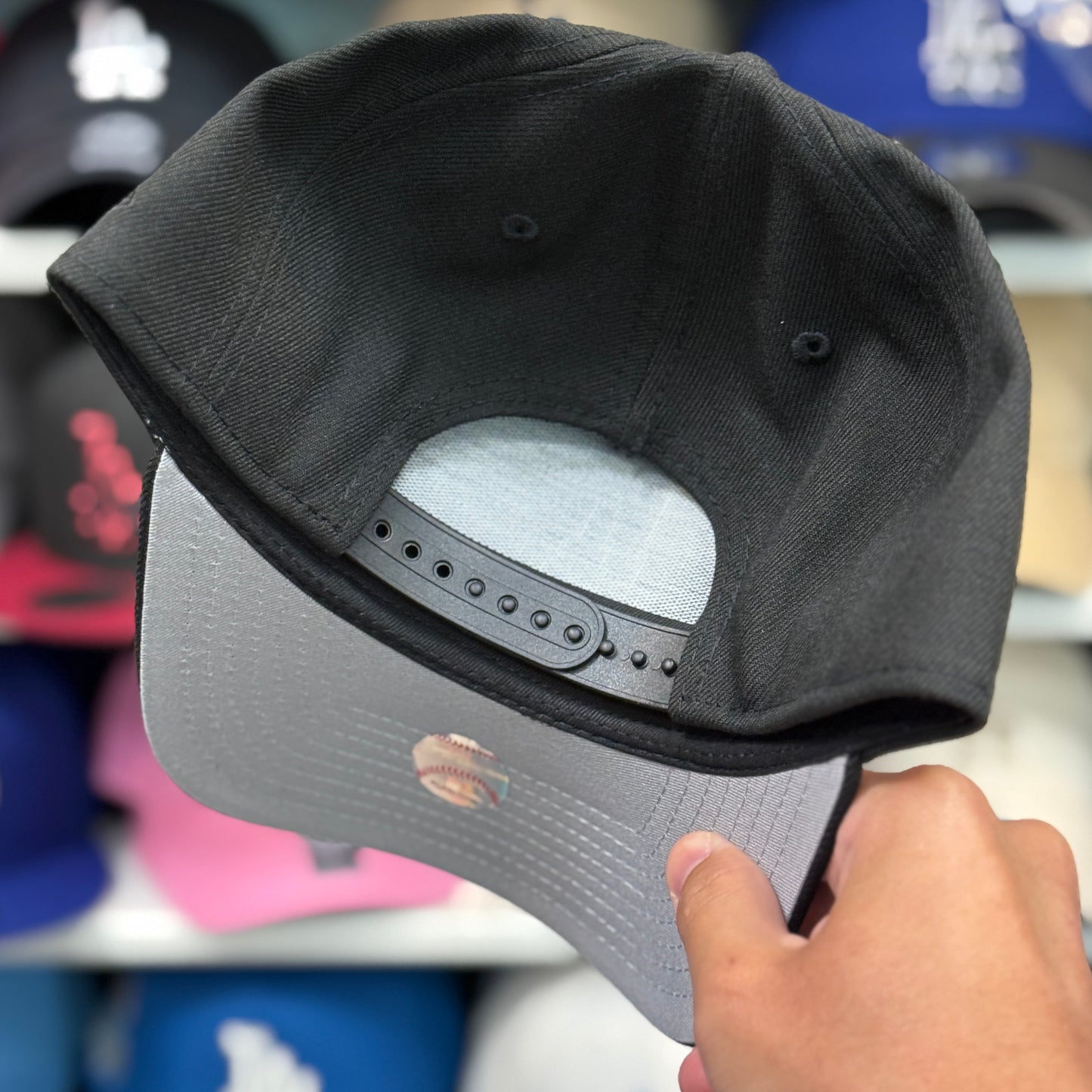 New Era Los Angeles Dodgers Black Stitch A-Frame 9FORTY Snapback All Black