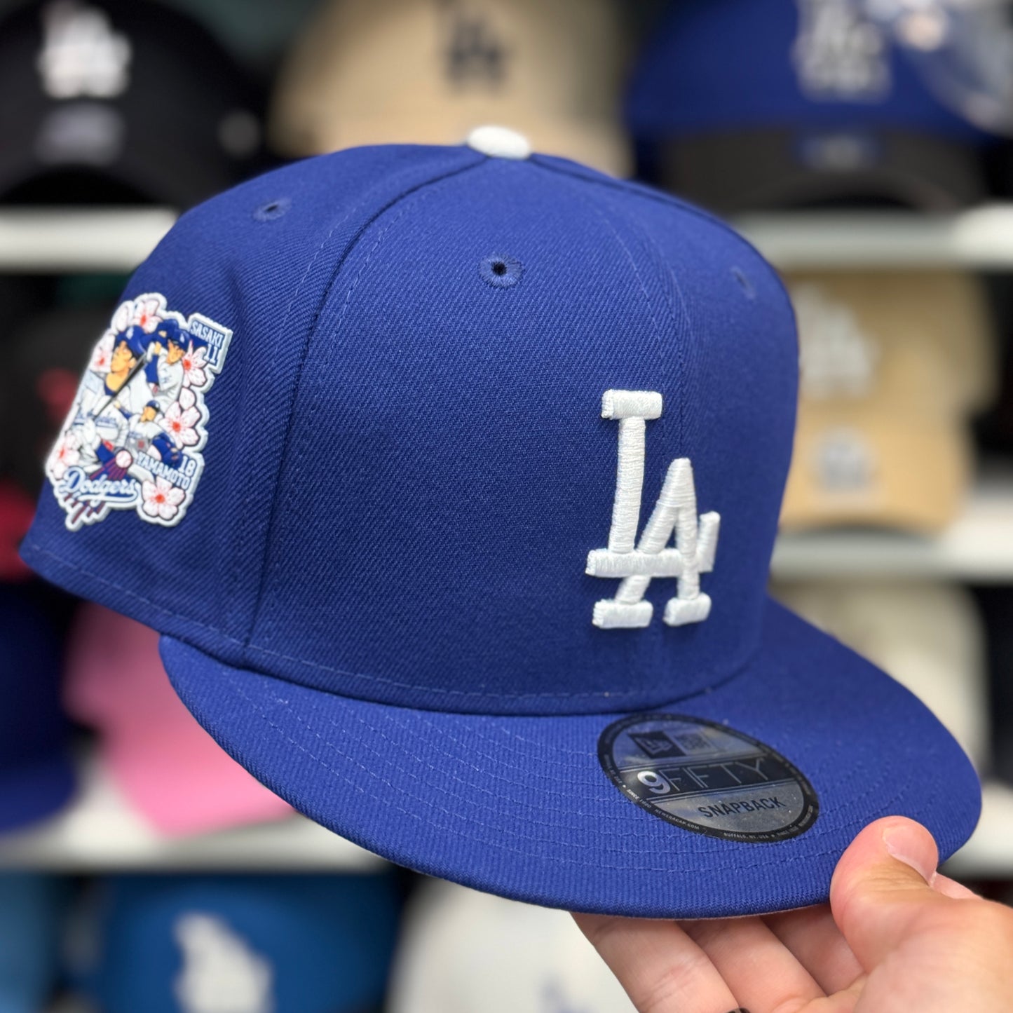 New Era Los Angeles Dodgers 'Sakura: Ohtani, Sasaki, Yamamoto' 9FIFTY Snapback Blue