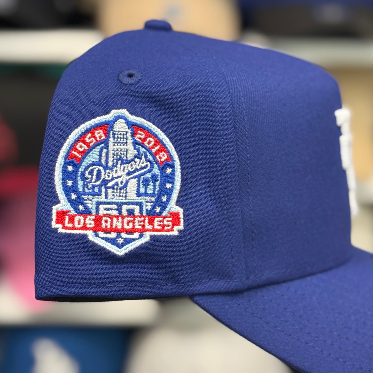 New Era Los Angeles Dodgers '60th Anniversary' Upside Down A-Frame 9FORTY Snapback Blue