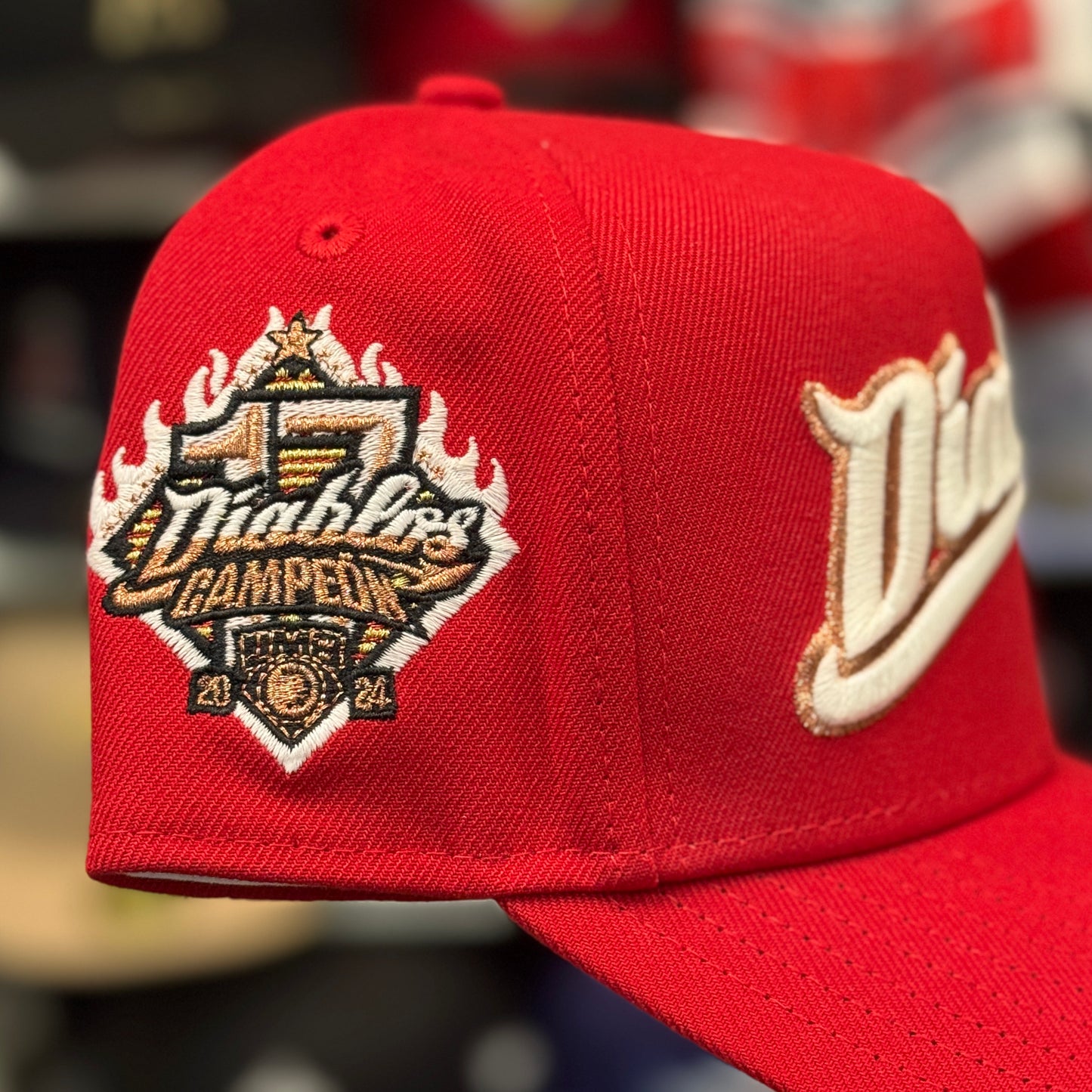 New Era A-Frame Diablos Rojos del México Script '2024 Campeon' 9FORTY Snapback Red
