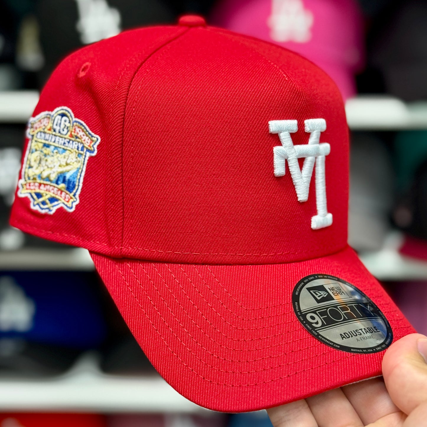 New Era Los Angeles Dodgers A-Frame '40th Anniversary' Upside Down 9FORTY Snapback Red