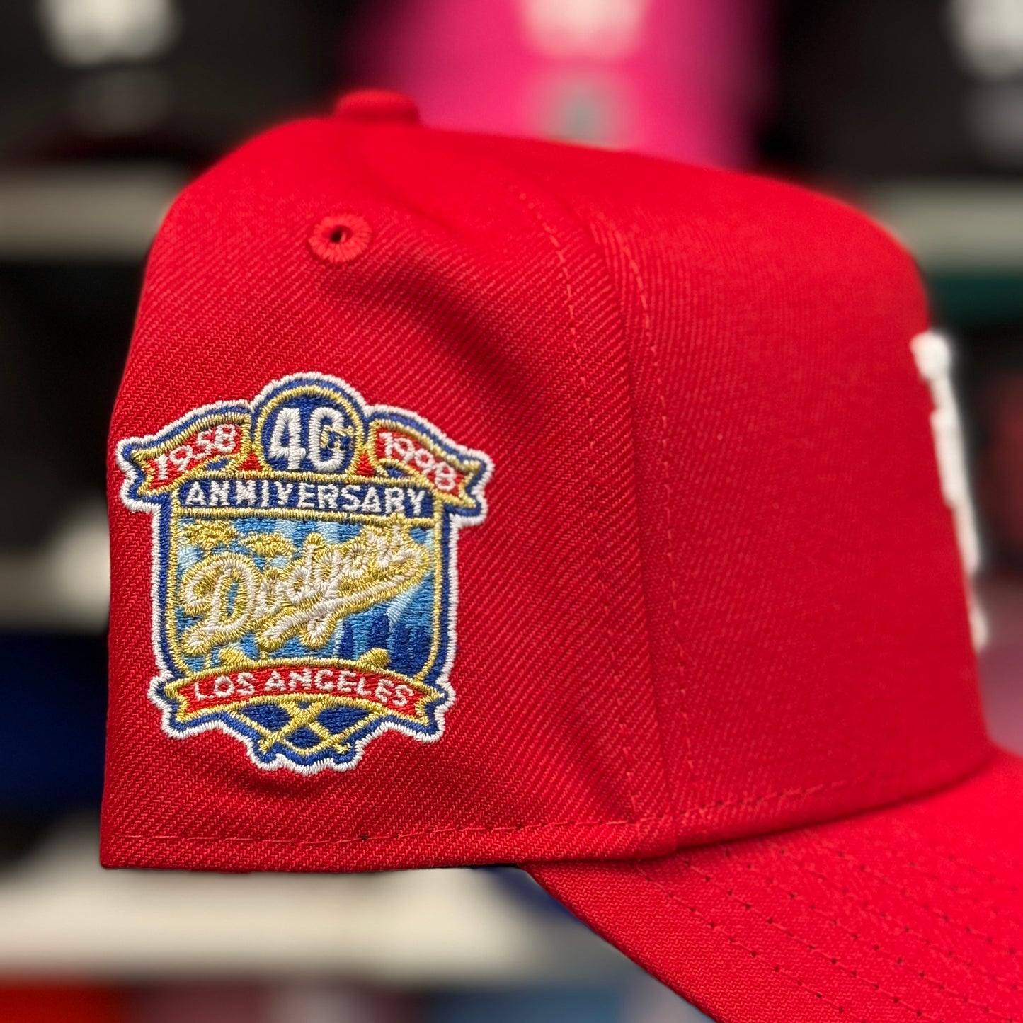 New Era Los Angeles Dodgers A-Frame '40th Anniversary' Upside Down 9FORTY Snapback Red