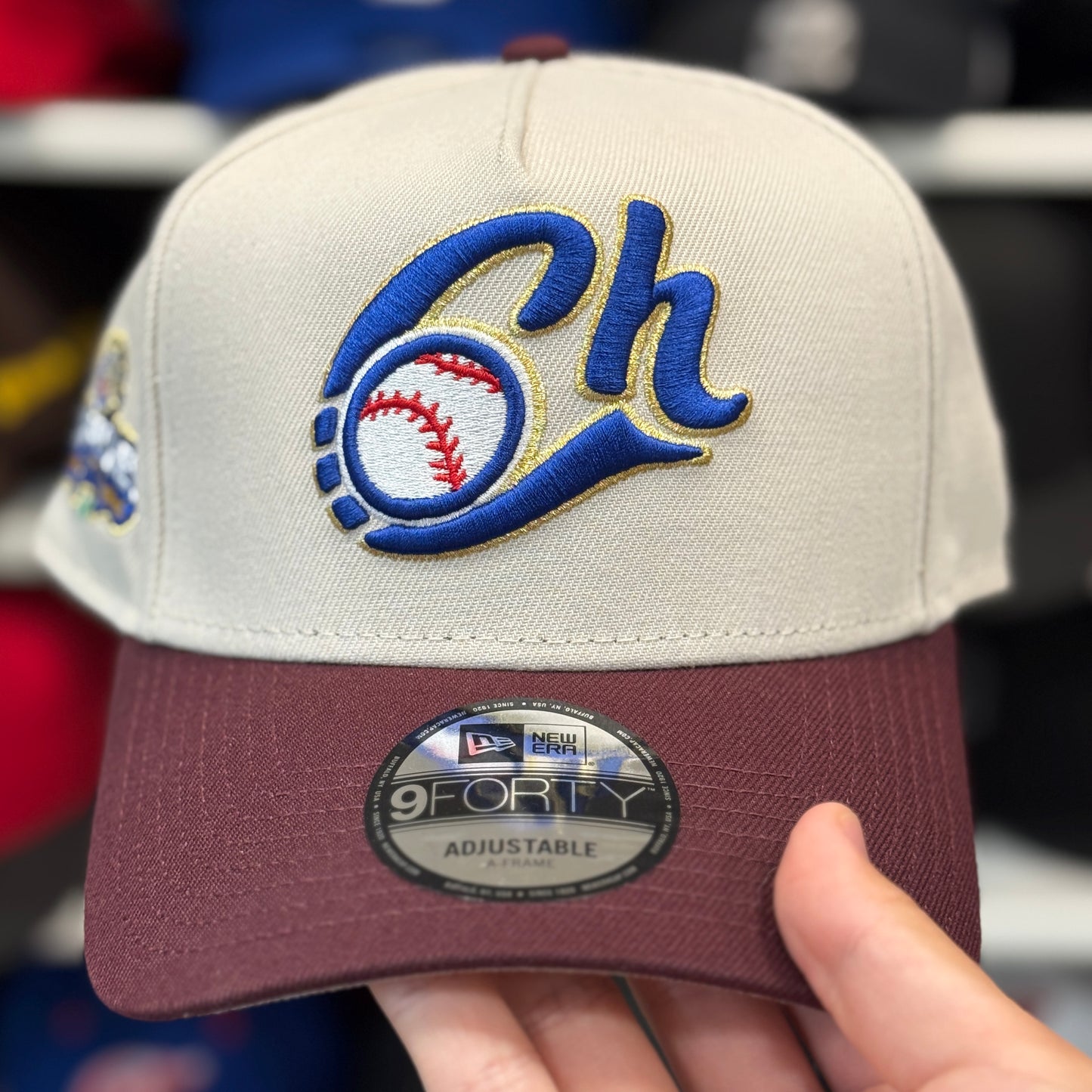 New Era Charros de Jalisco 'Campeones' A-Frame 9FORTY Snapback Ivory/Maroon