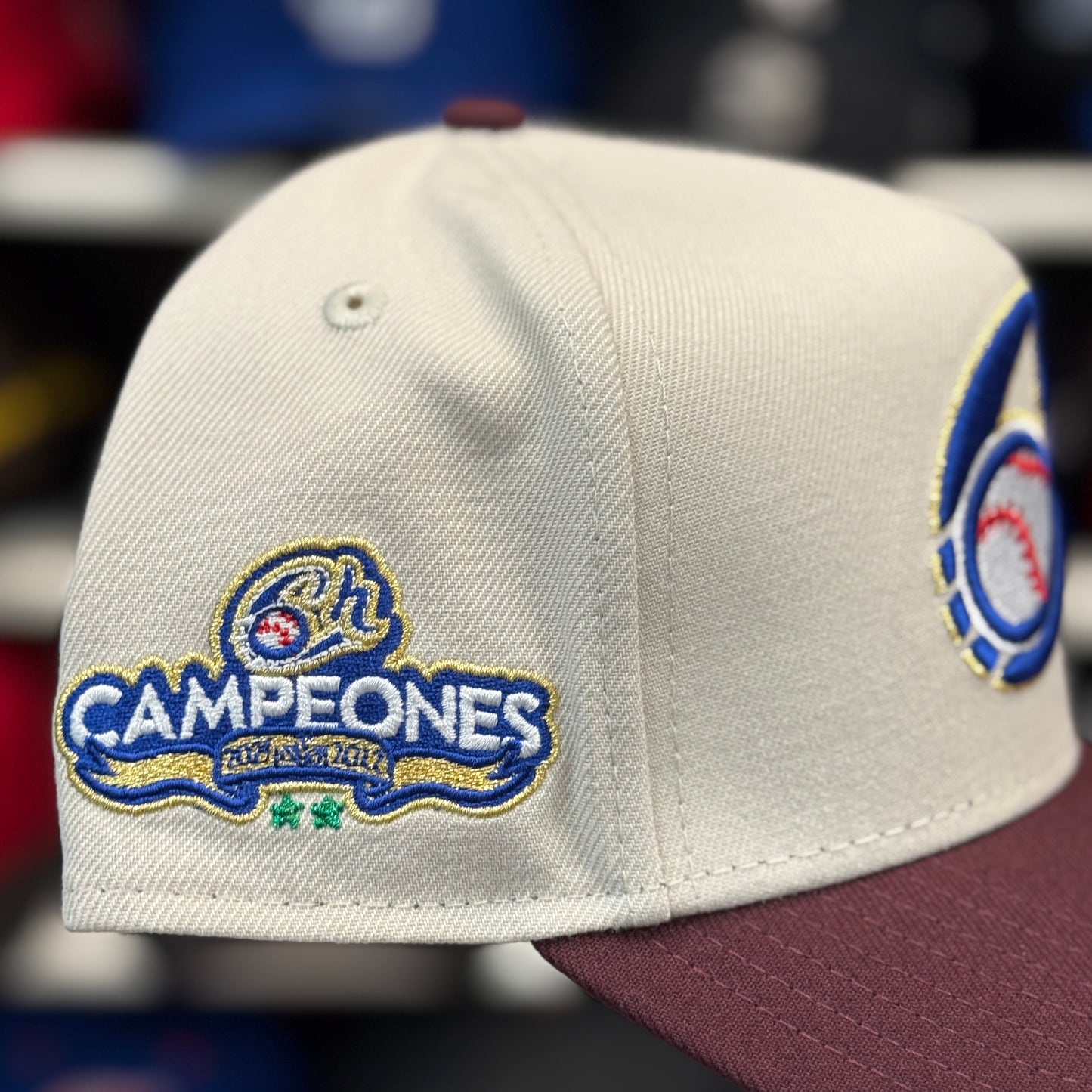 New Era Charros de Jalisco 'Campeones' A-Frame 9FORTY Snapback Ivory/Maroon