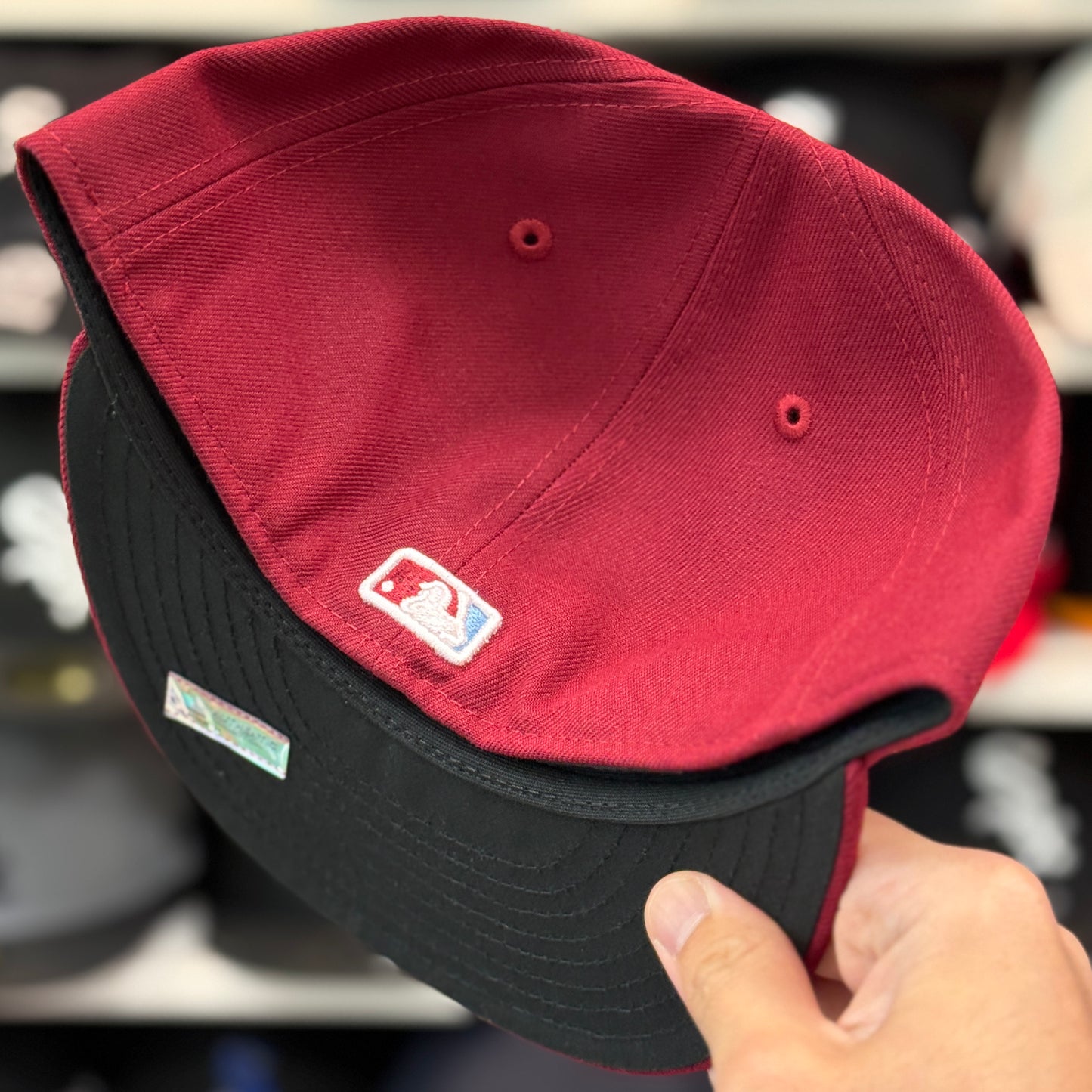 New Era Philadelphia Phillies 'Retro Logo' Dark Red 59FIFTY Fitted Hat - Product Image