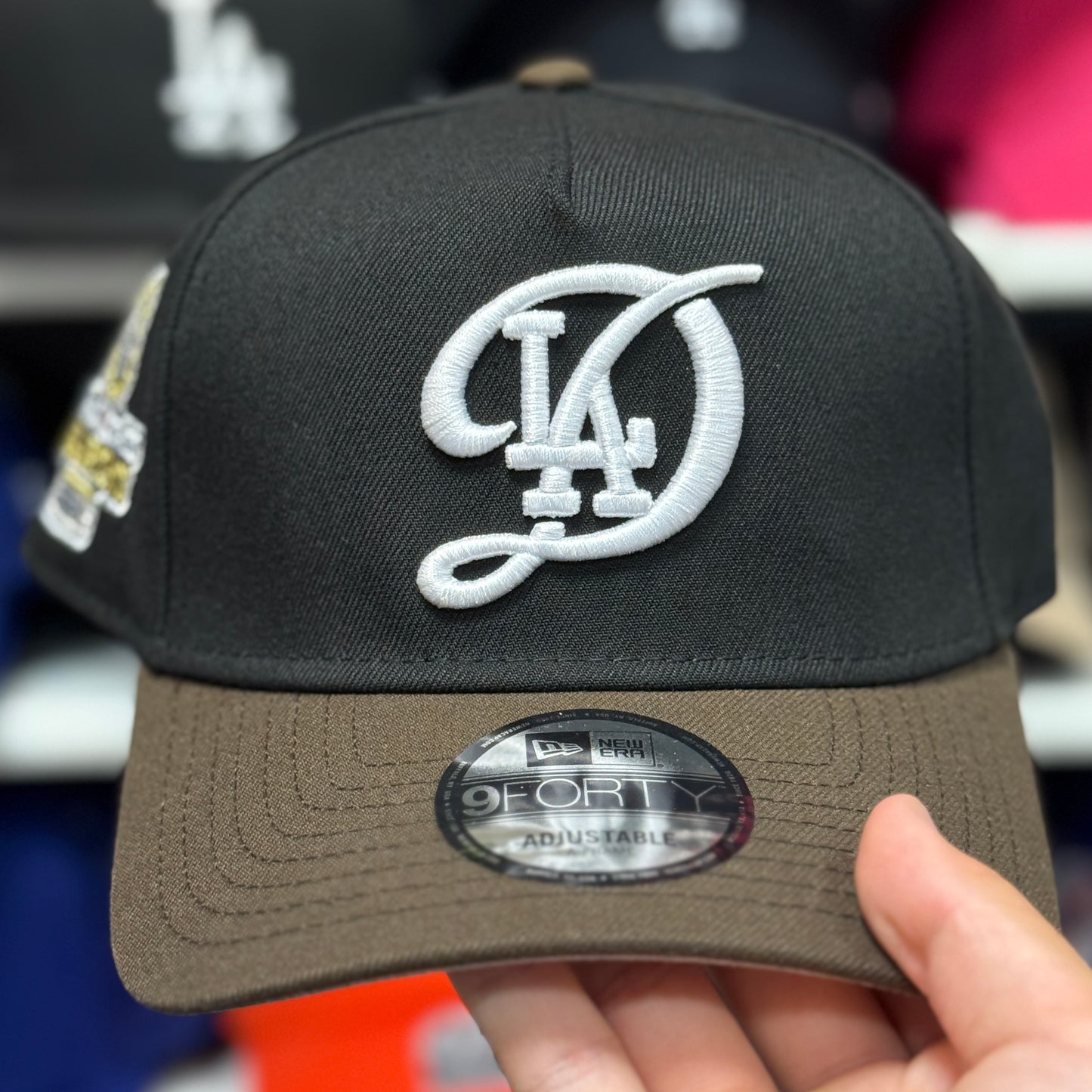 New Era Los Angeles Dodgers 'World Series Champions' A-Frame 9FORTY Snapback Black/Brown