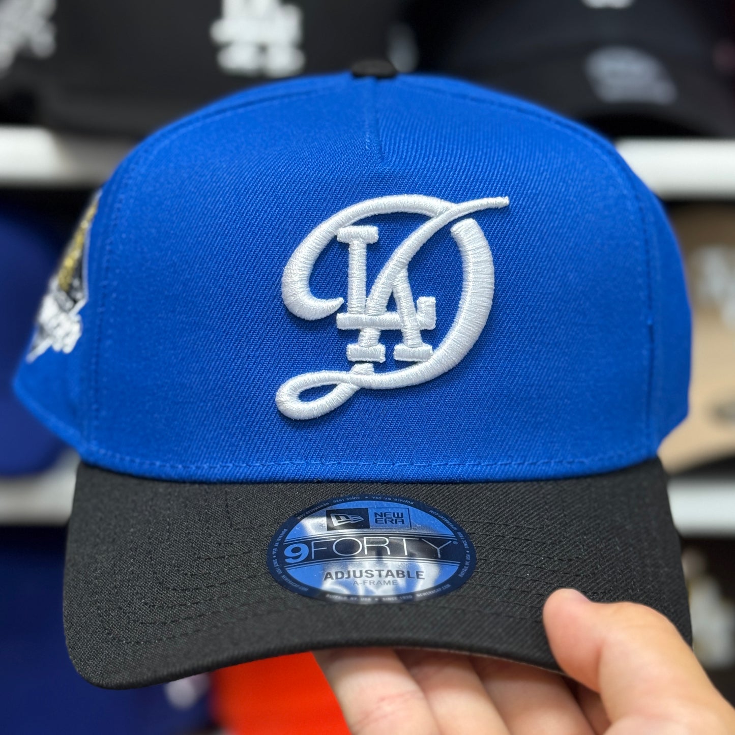 New Era Los Angeles Dodgers '2024 World Series Champions' A-Frame 9FORTY Snapback Blue/Black