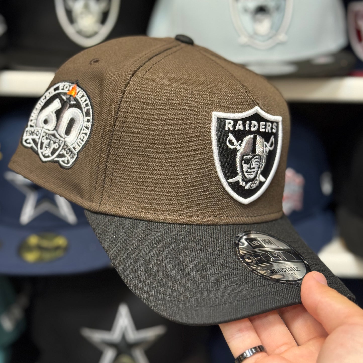 New Era Las Vegas Raiders '60th Anniversary' A-Frame 9FORTY Snapback Brown/Black