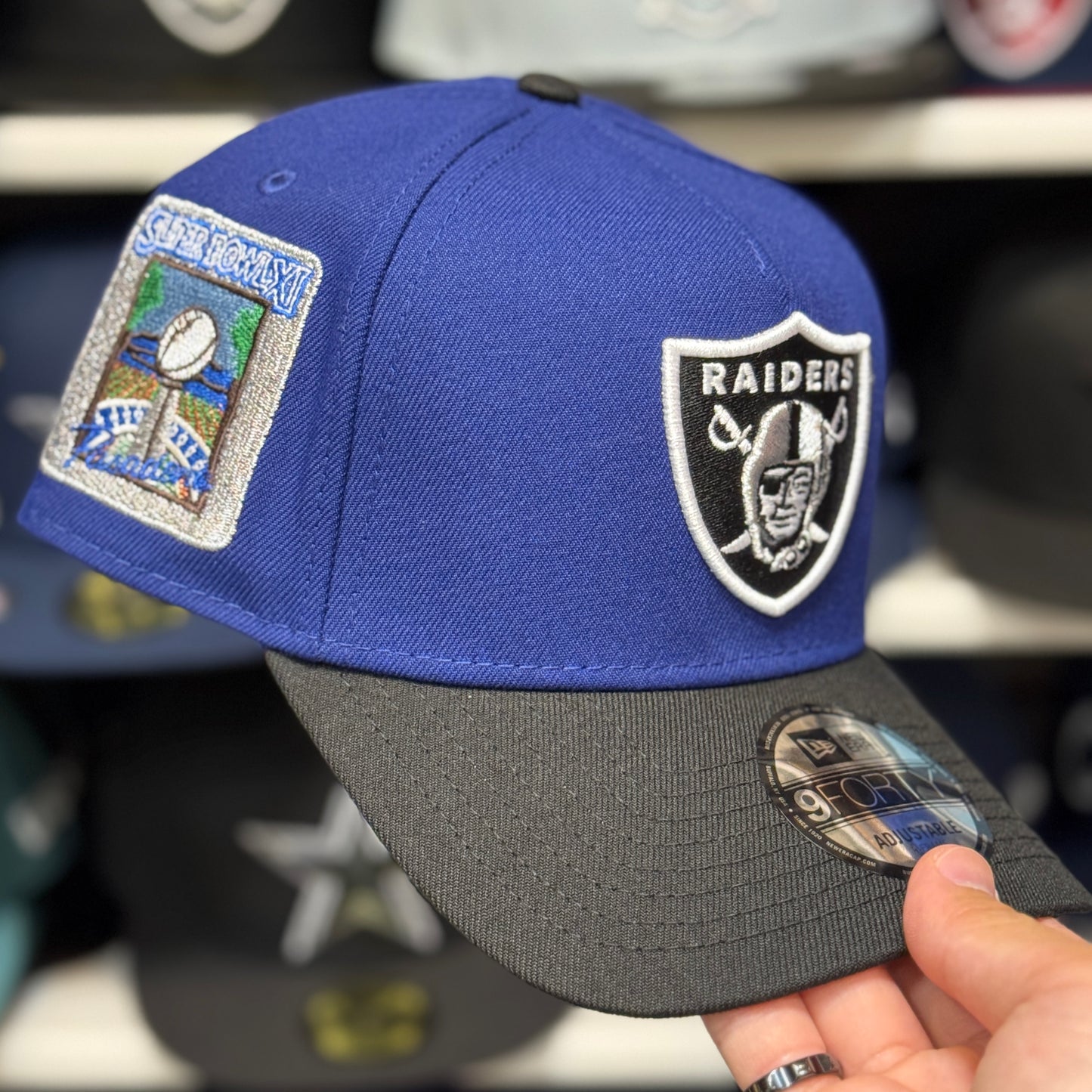 New Era Las Vegas Raiders 'Super Bowl XI' A-Frame 9FORTY Snapback Blue/Black