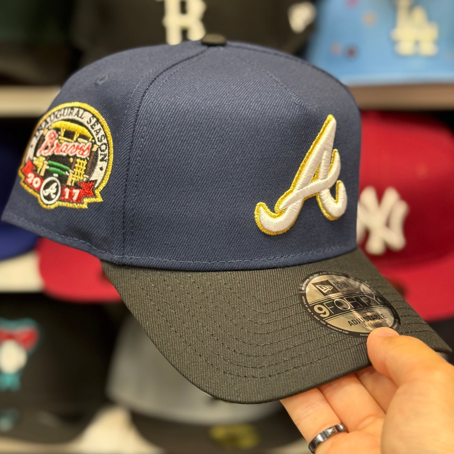 New Era Atlanta Braves 'Inagural Season' A-Frame 9FORTY Snapback Navy/Black