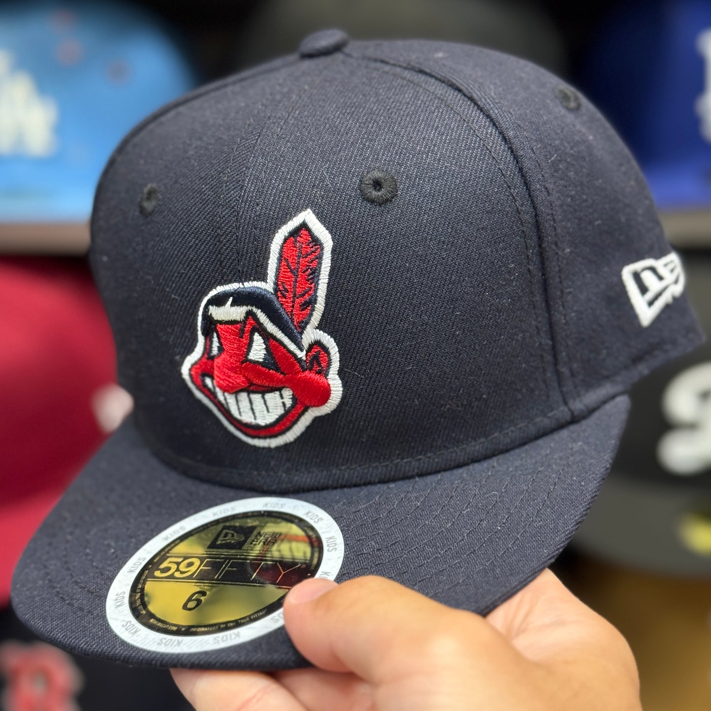 Youth Cleveland Indians New Era 59FIFTY Fitted Hat | Navy