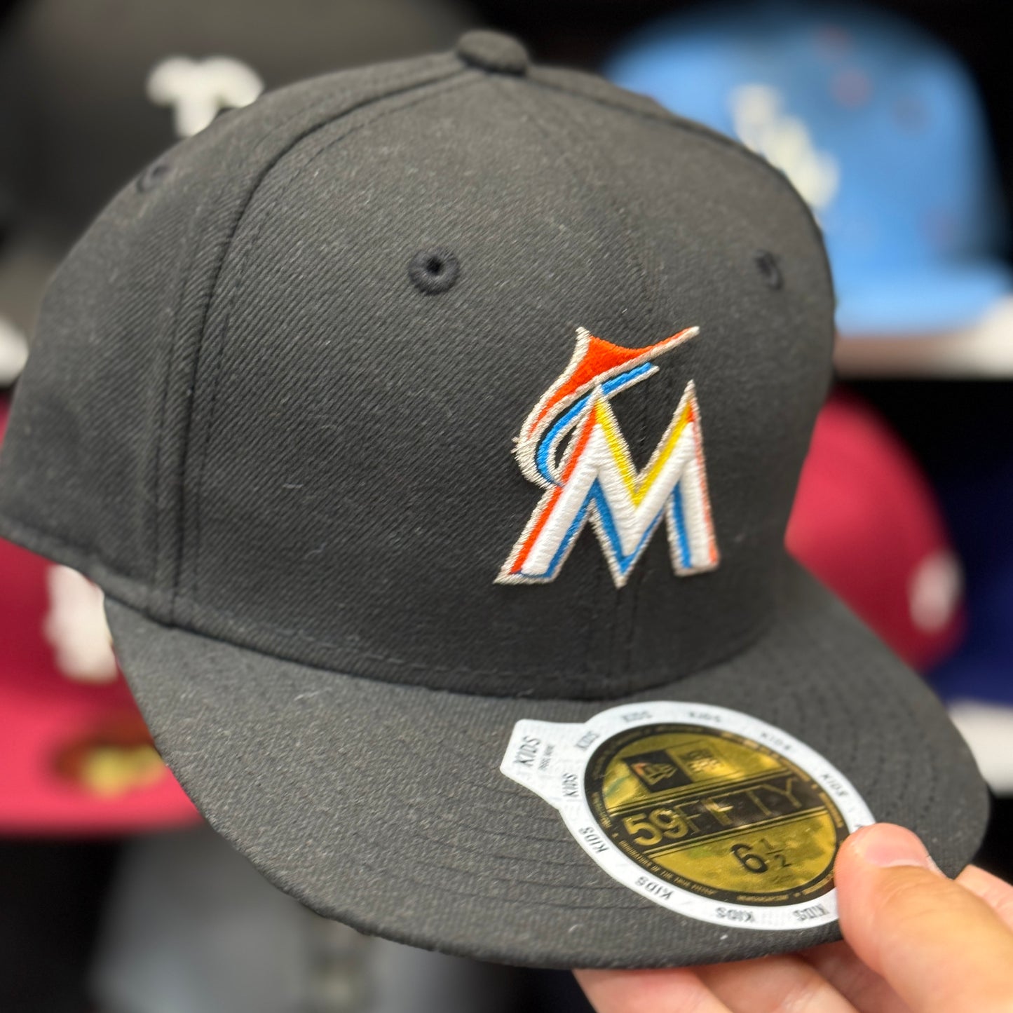 Youth Miami Marlins New Era 59FIFTY Fitted Hat | Black