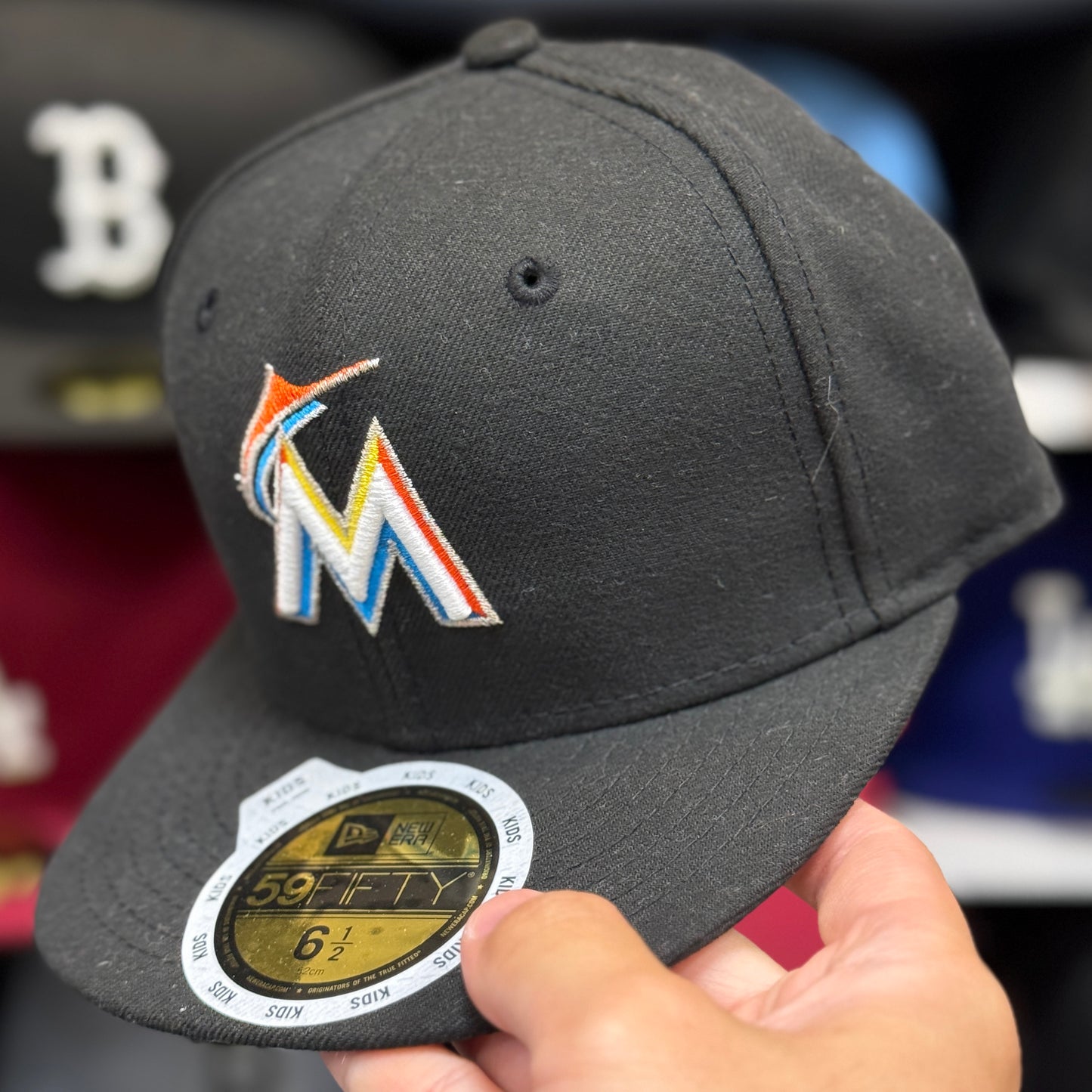 Youth Miami Marlins New Era 59FIFTY Fitted Hat | Black