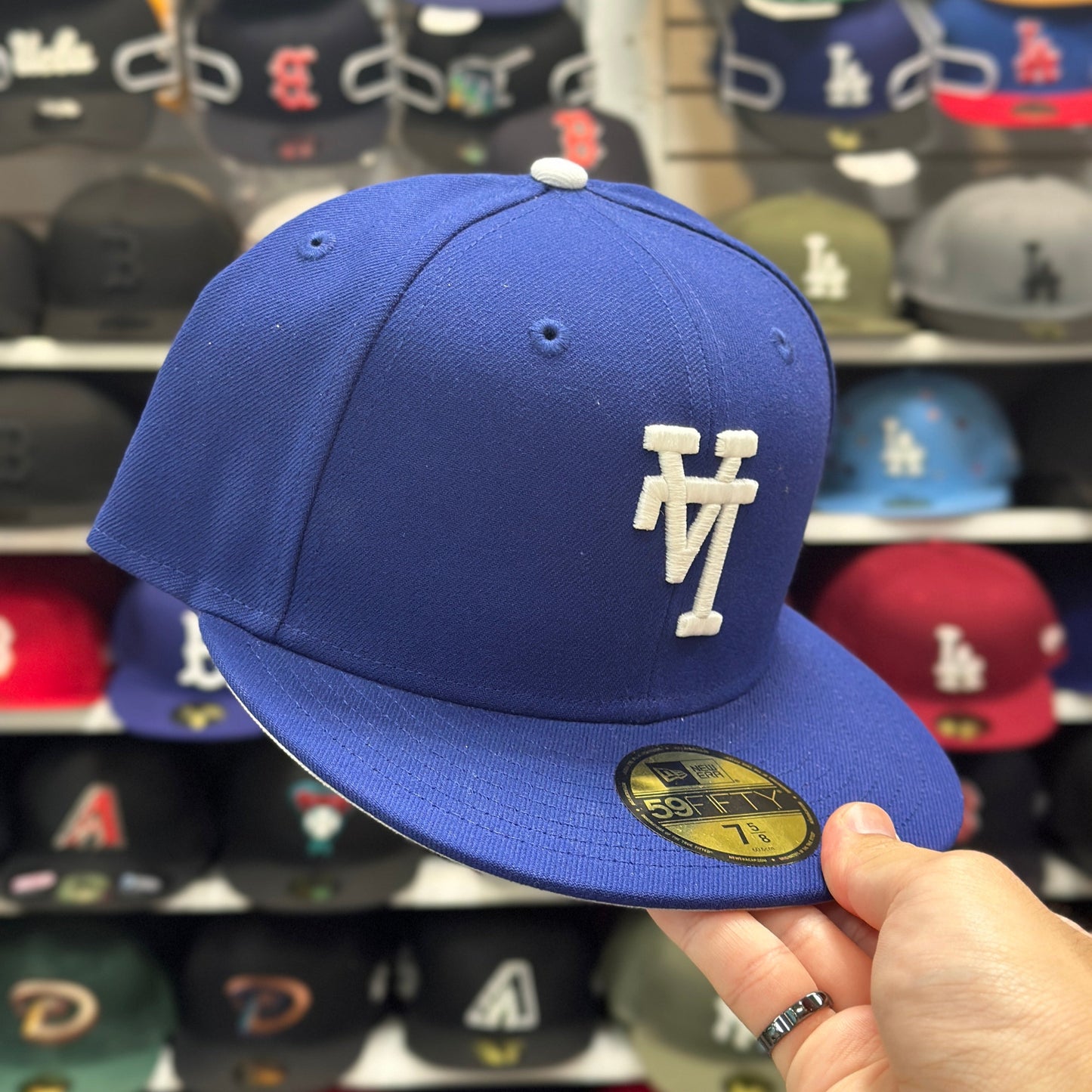 New Era Los Angeles Dodgers 'Upside Down Logo' Blue/White 59FIFTY Fitted Hat
