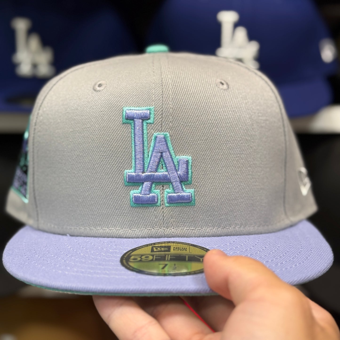 New Era Los Angeles Dodgers '60th Anniversary' 59FIFTY Fitted Hat | Silver/Periwinkle