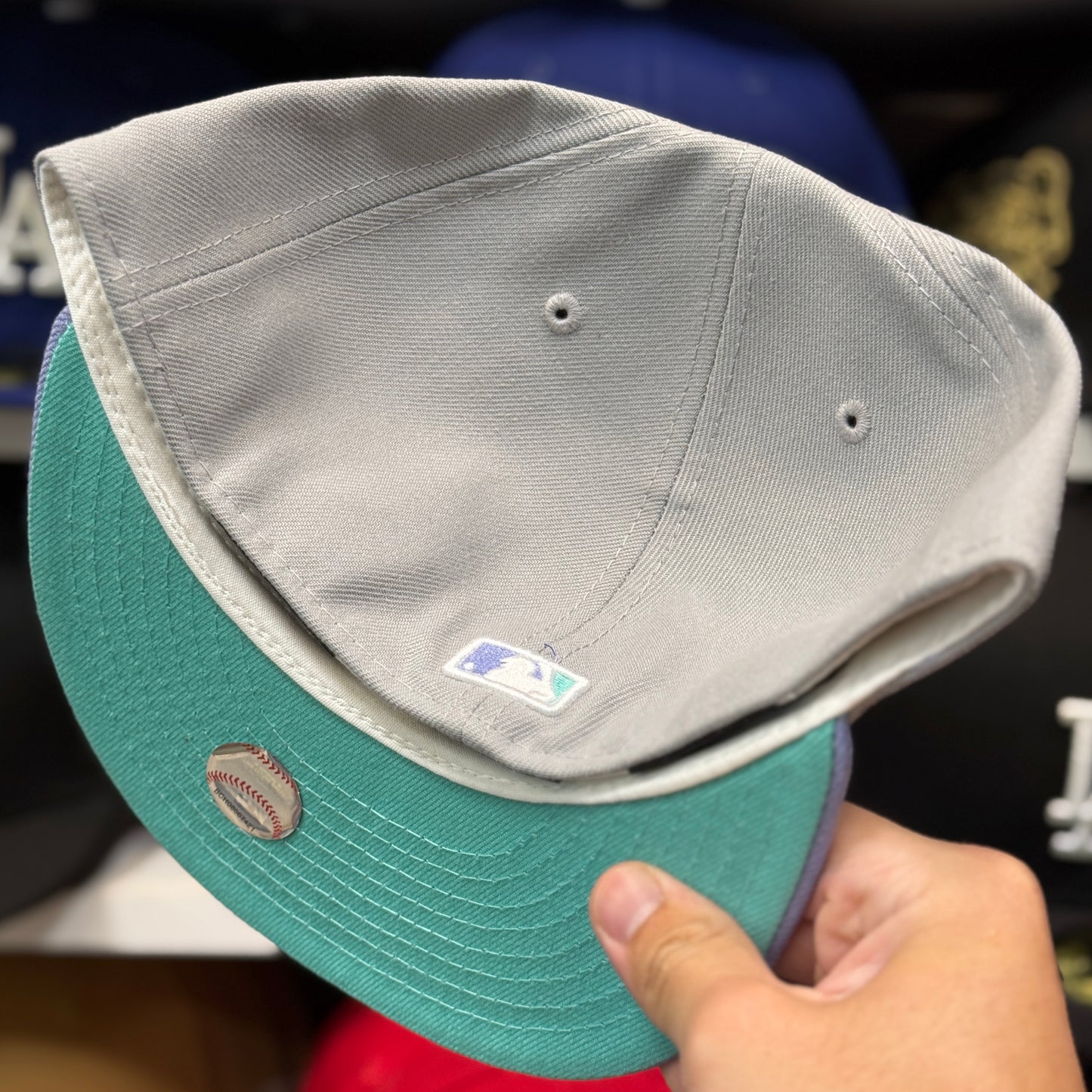 New Era Los Angeles Dodgers '60th Anniversary' 59FIFTY Fitted Hat | Silver/Periwinkle